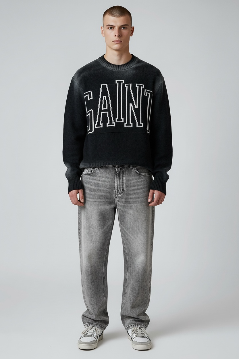 Maglione saint nero sfumato