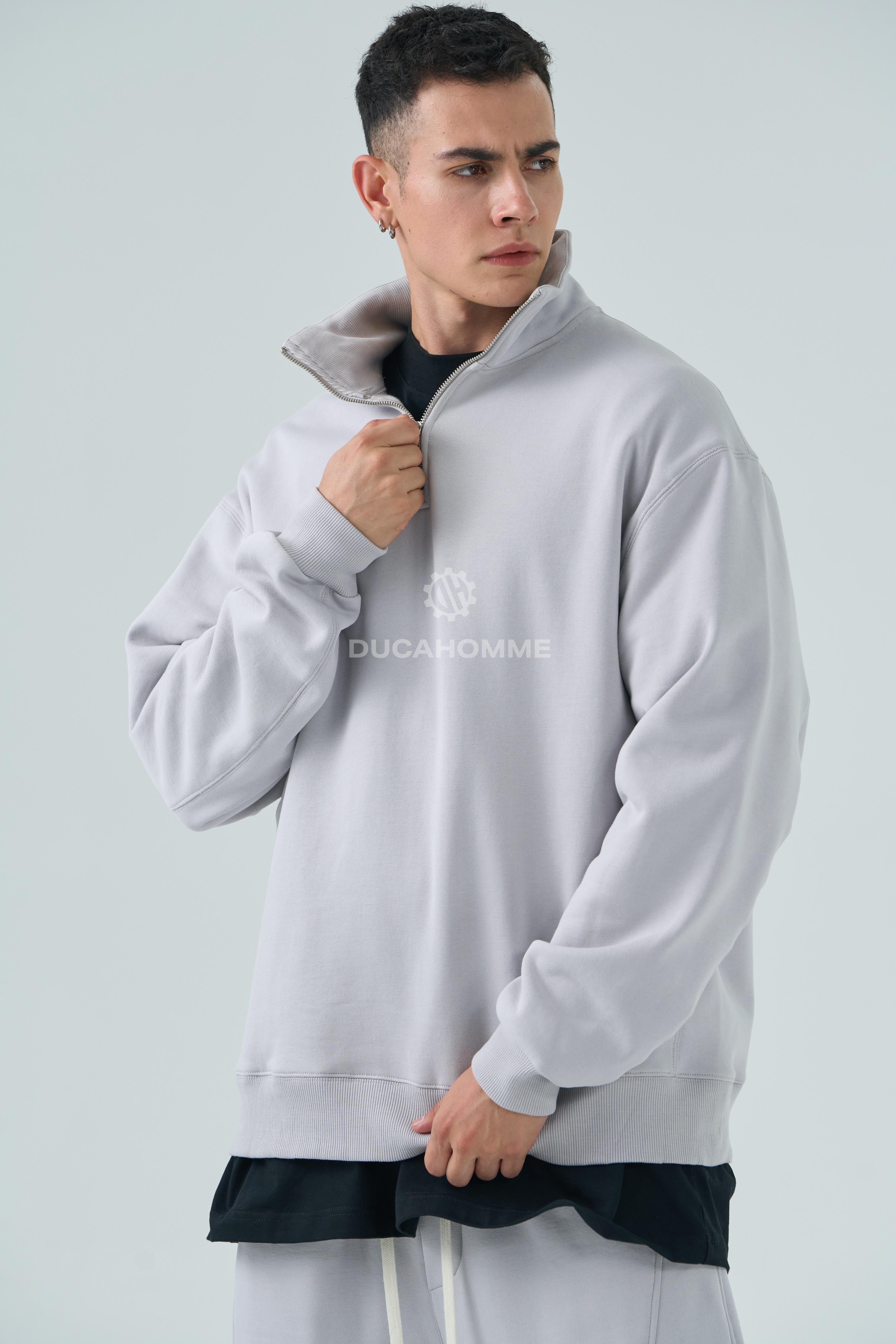 felpa quarter zip ghiaccio