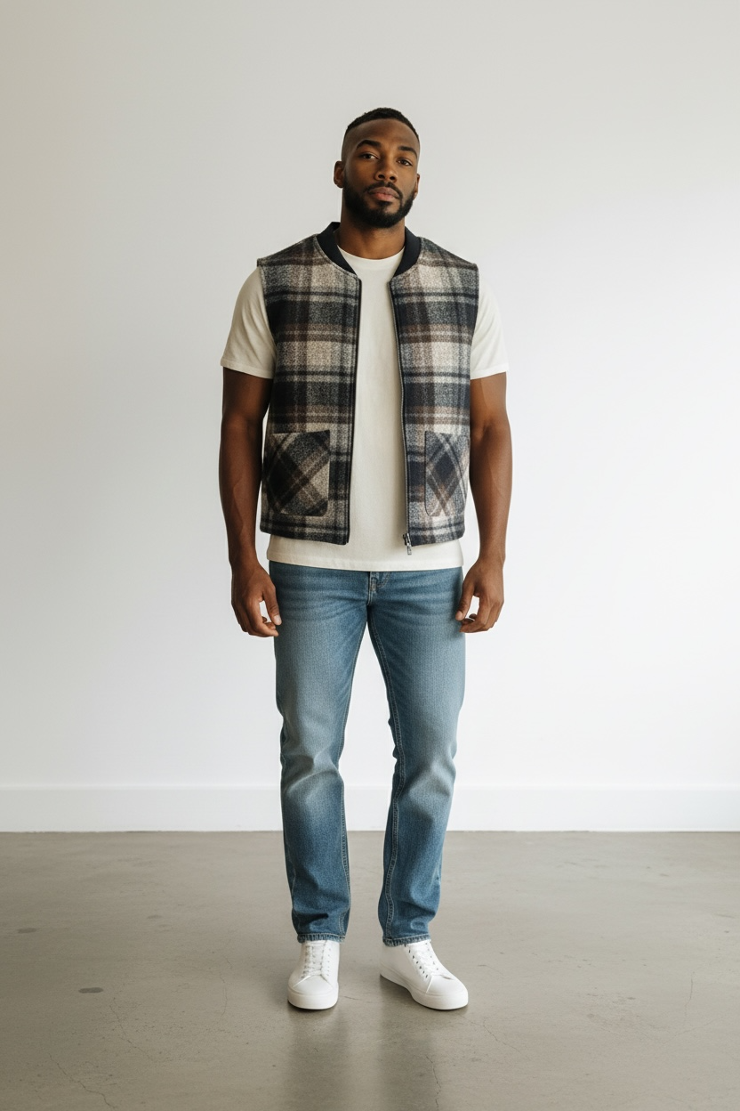 Gilet Essential scozzese