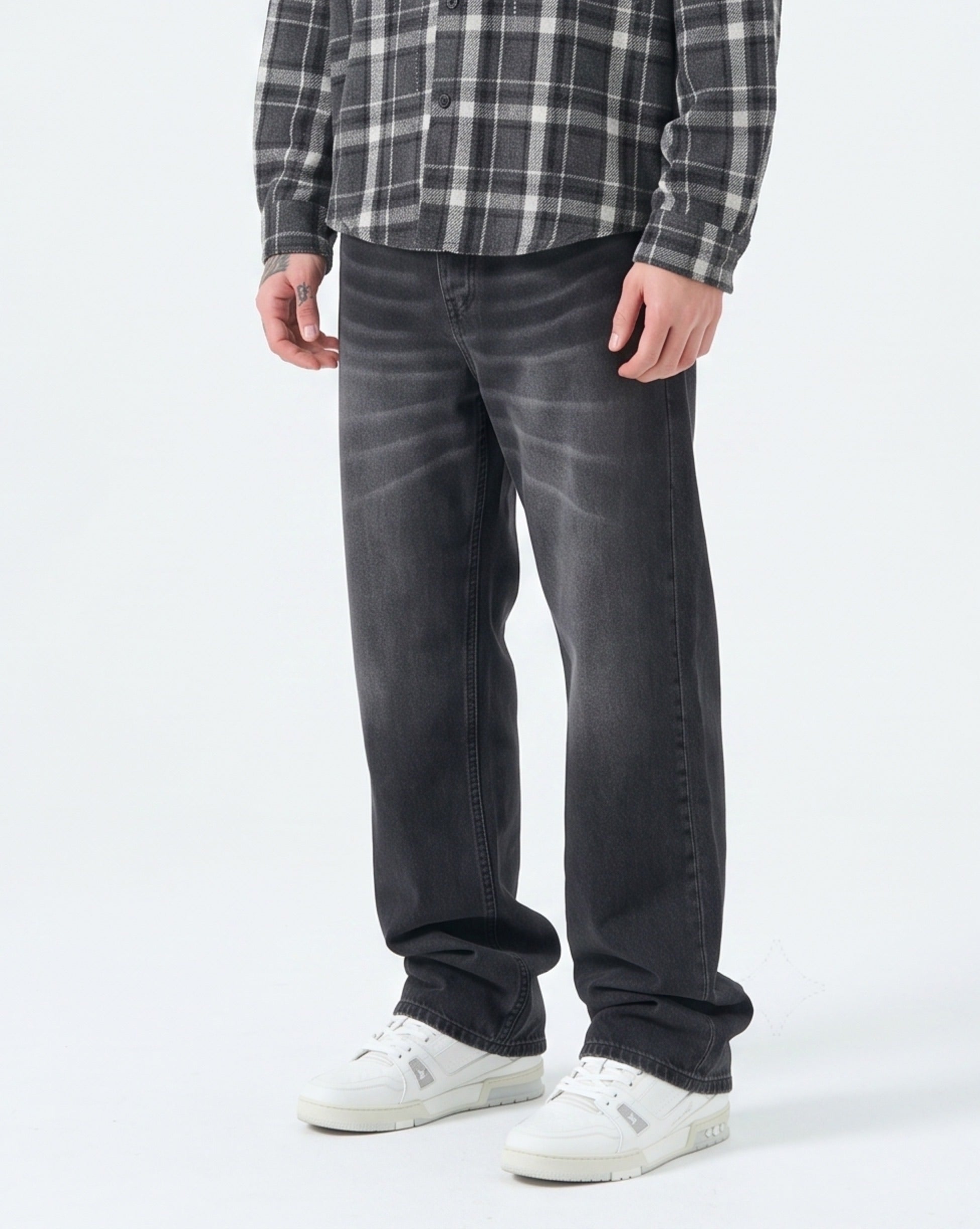 Jeans Baggy washed black