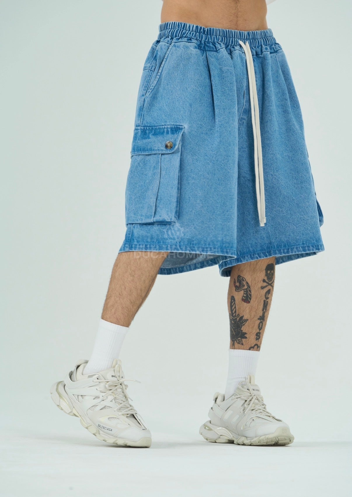 Pantaloncino Cargo Denim Blu | Urban Workwear Streetwear | TAZIMSHOP
