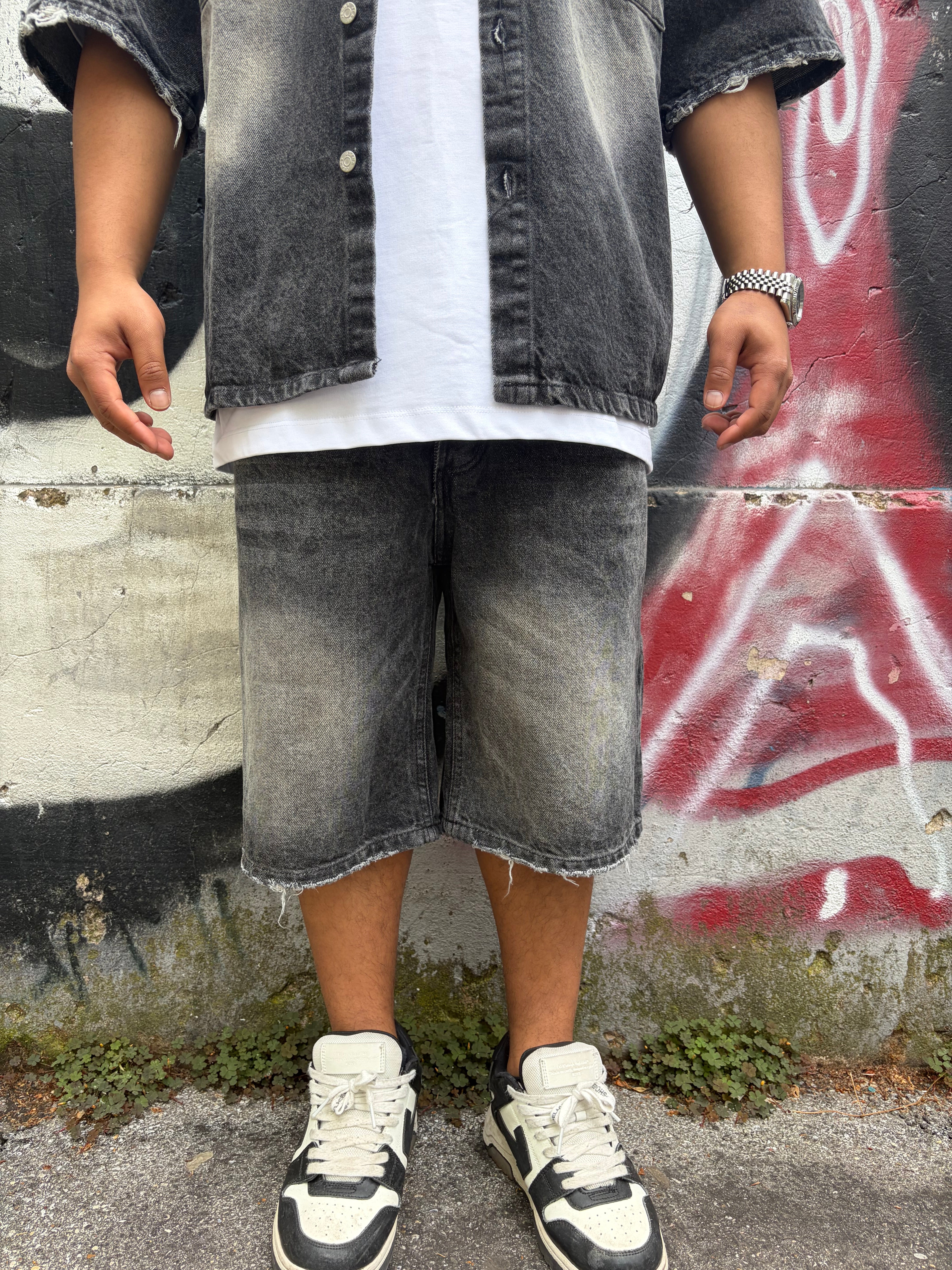 Completo Denim Washed Black | Giacca + Pantaloni | Urban Streetwear | TAZIMSHOP