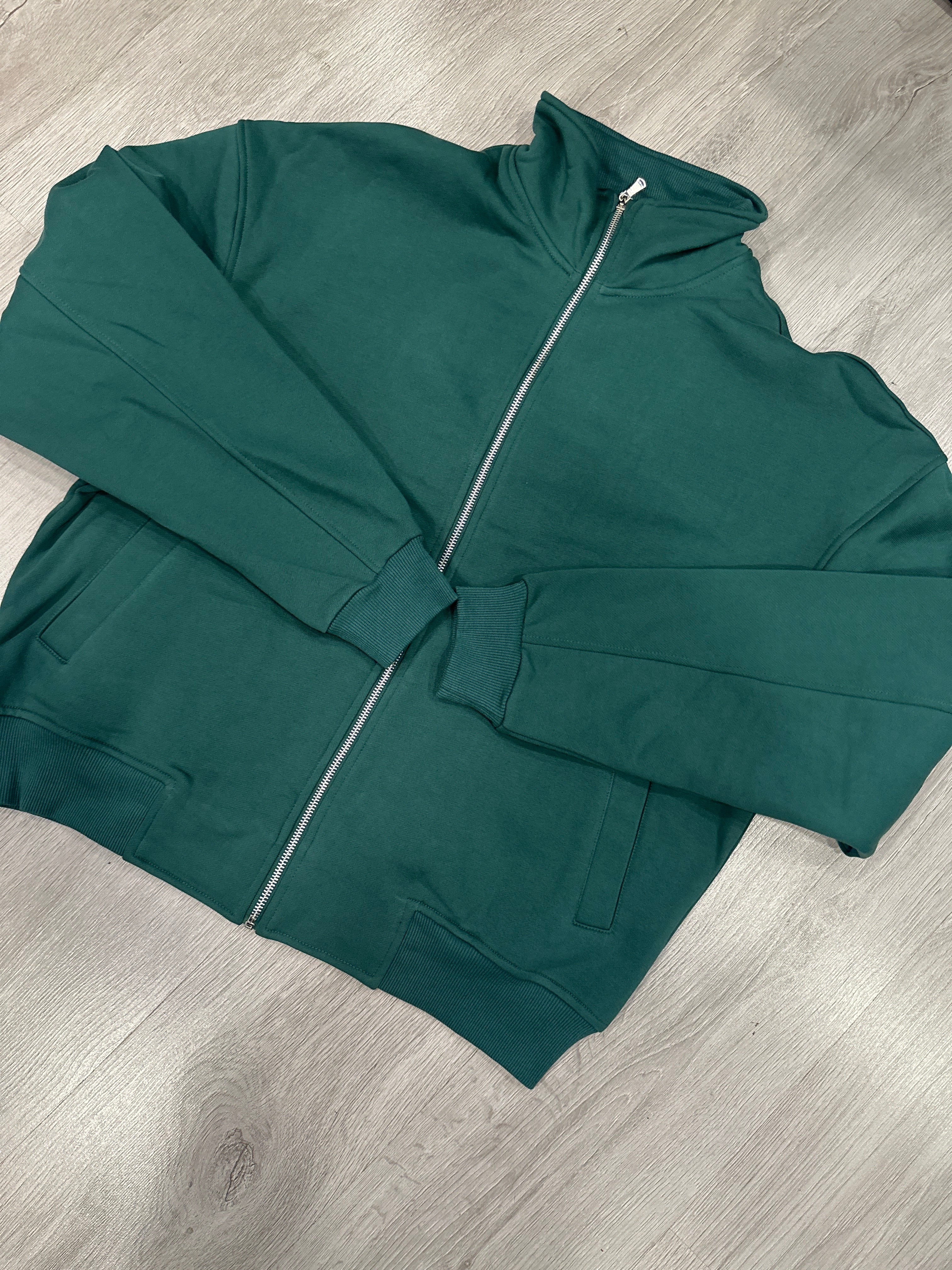 Felpa Full Zip Verde Bosco - Outdoor Urban Style