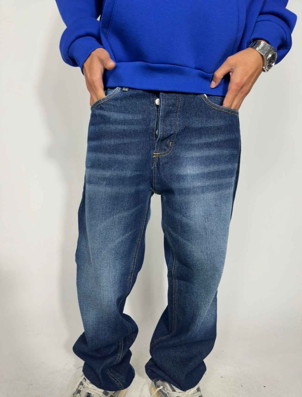 jeans baggy blu