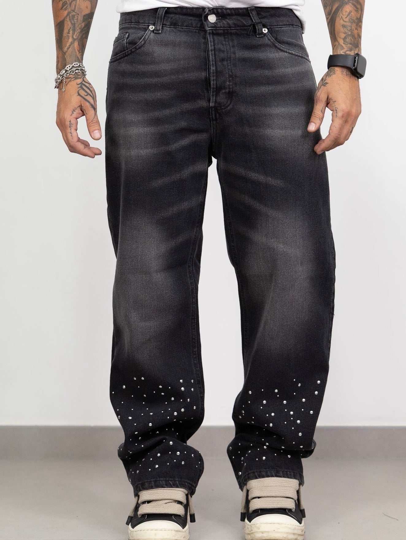 jeans baggy shiny