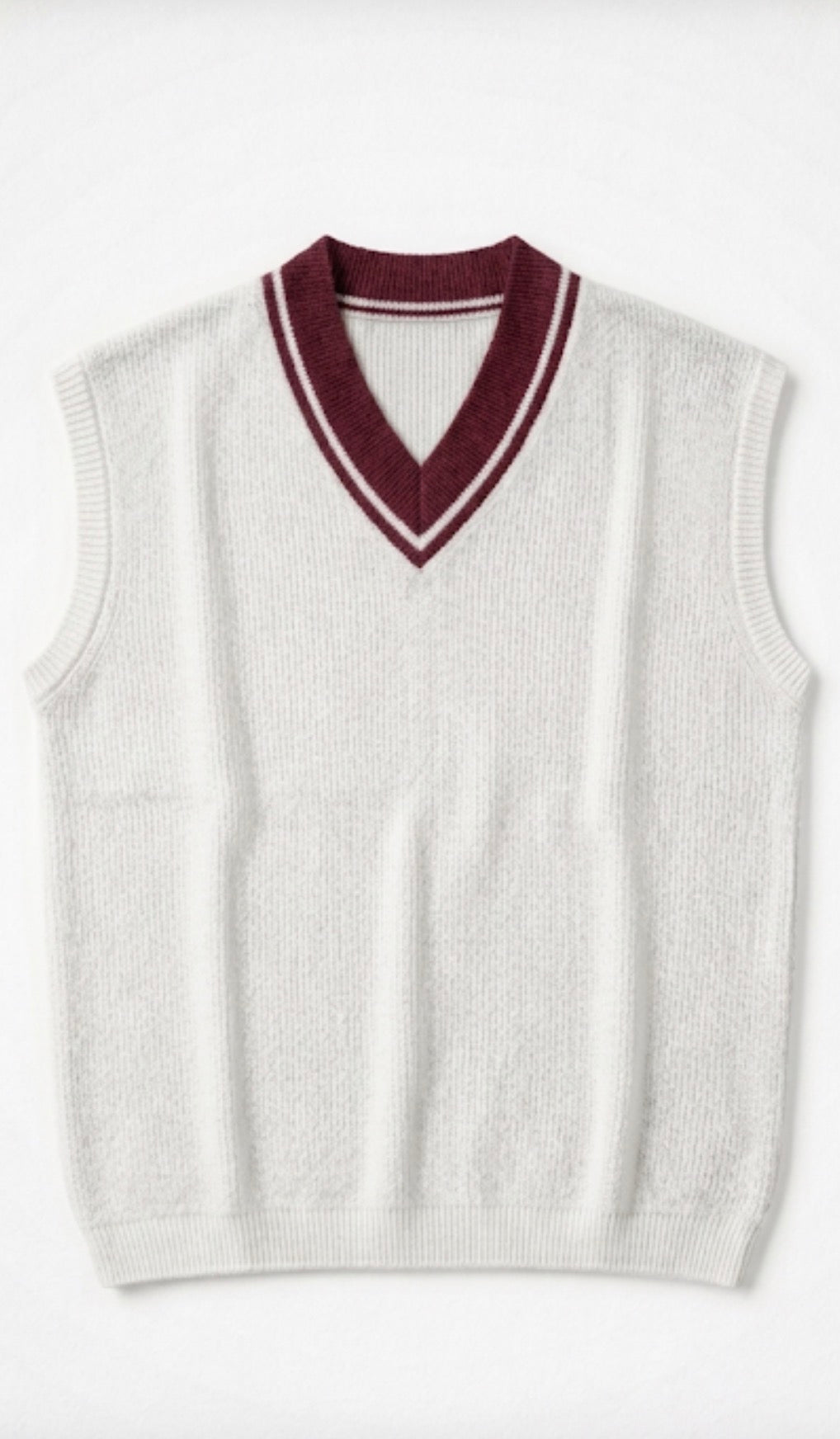 Gilet London Elegance White & Bordeaux
