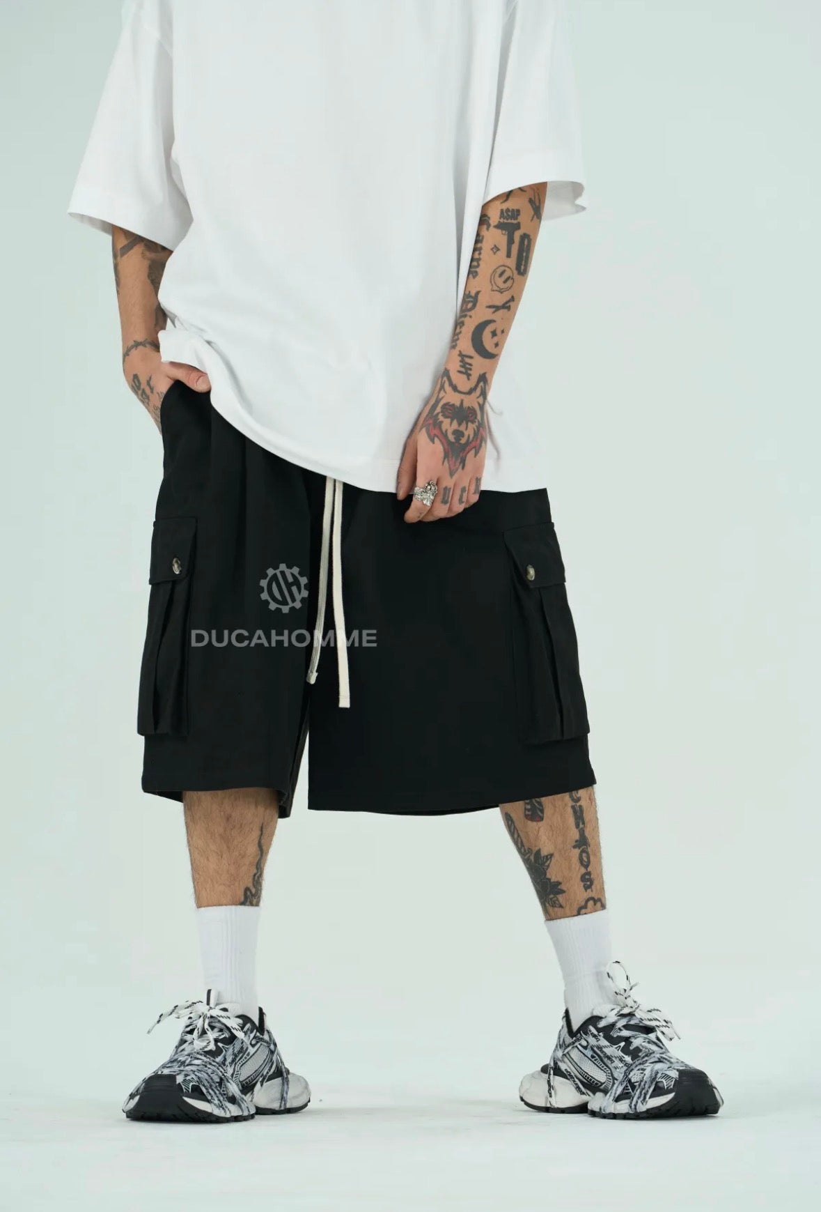 Pantaloncino Cargo Nero | Monocolore Urban Streetwear | TAZIMSHOP