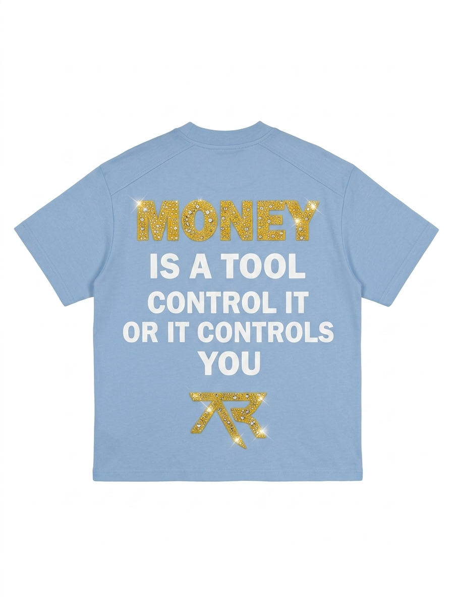 T-shirt money control azure