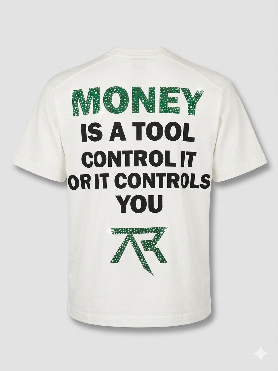 T-shirt money control green