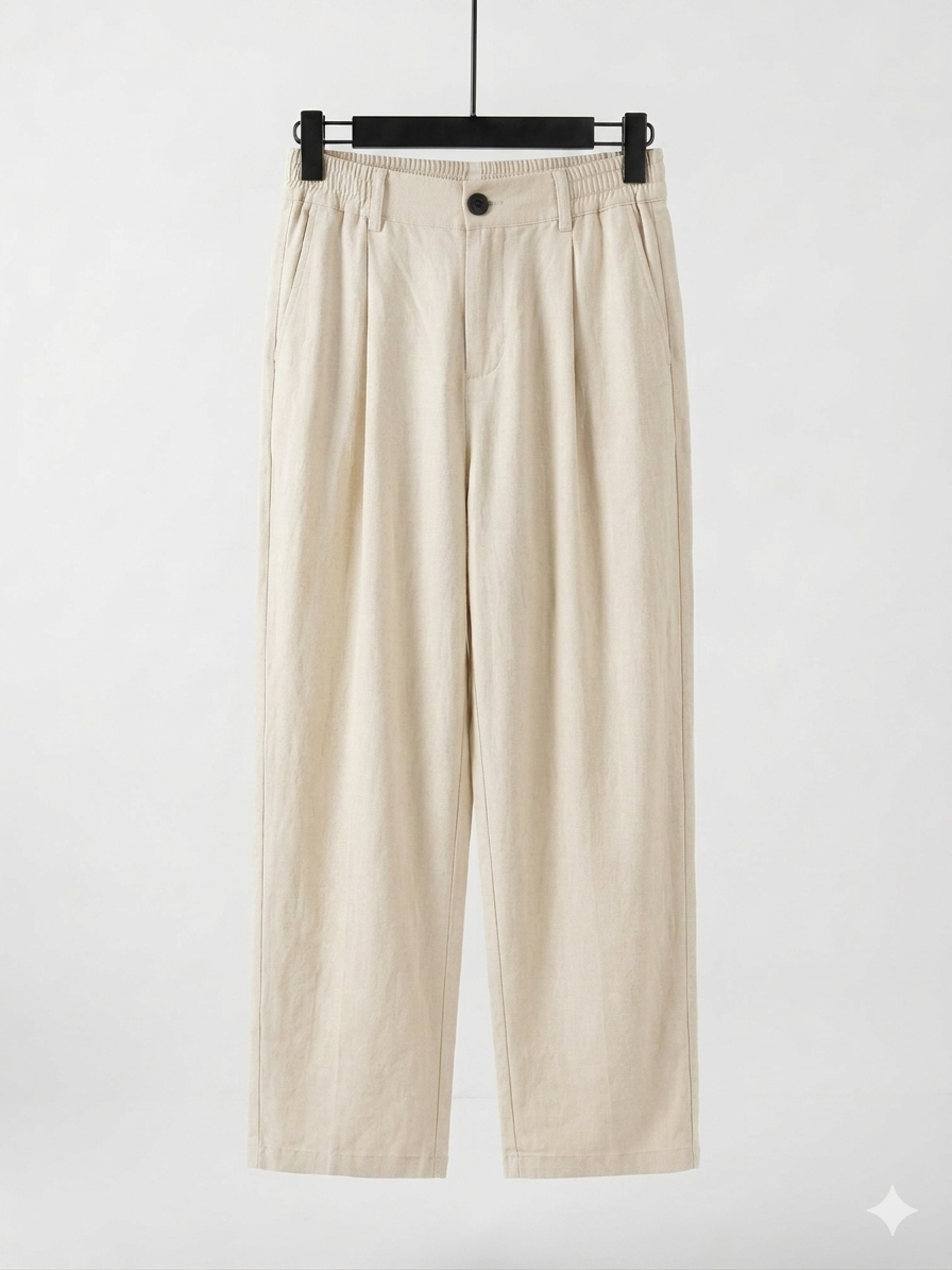 Pantalone di lino beige