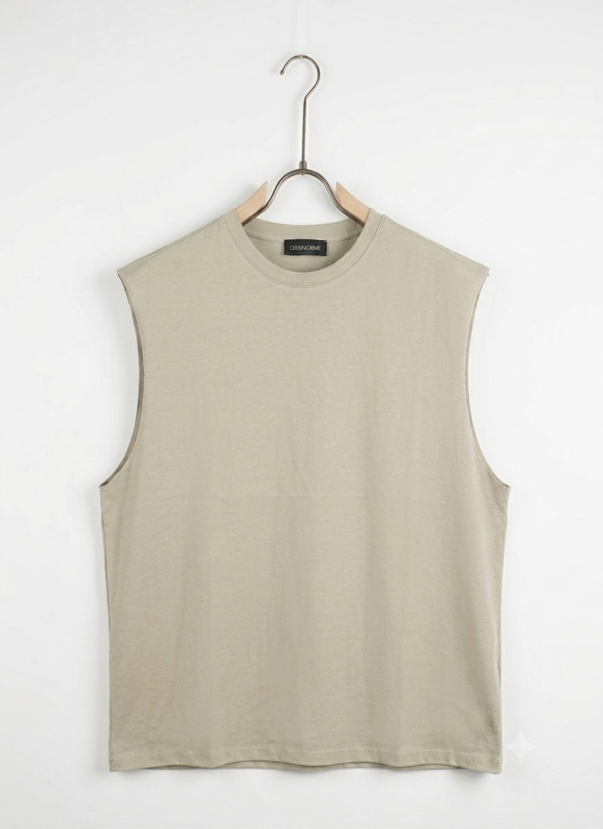 Canotta beige oversize