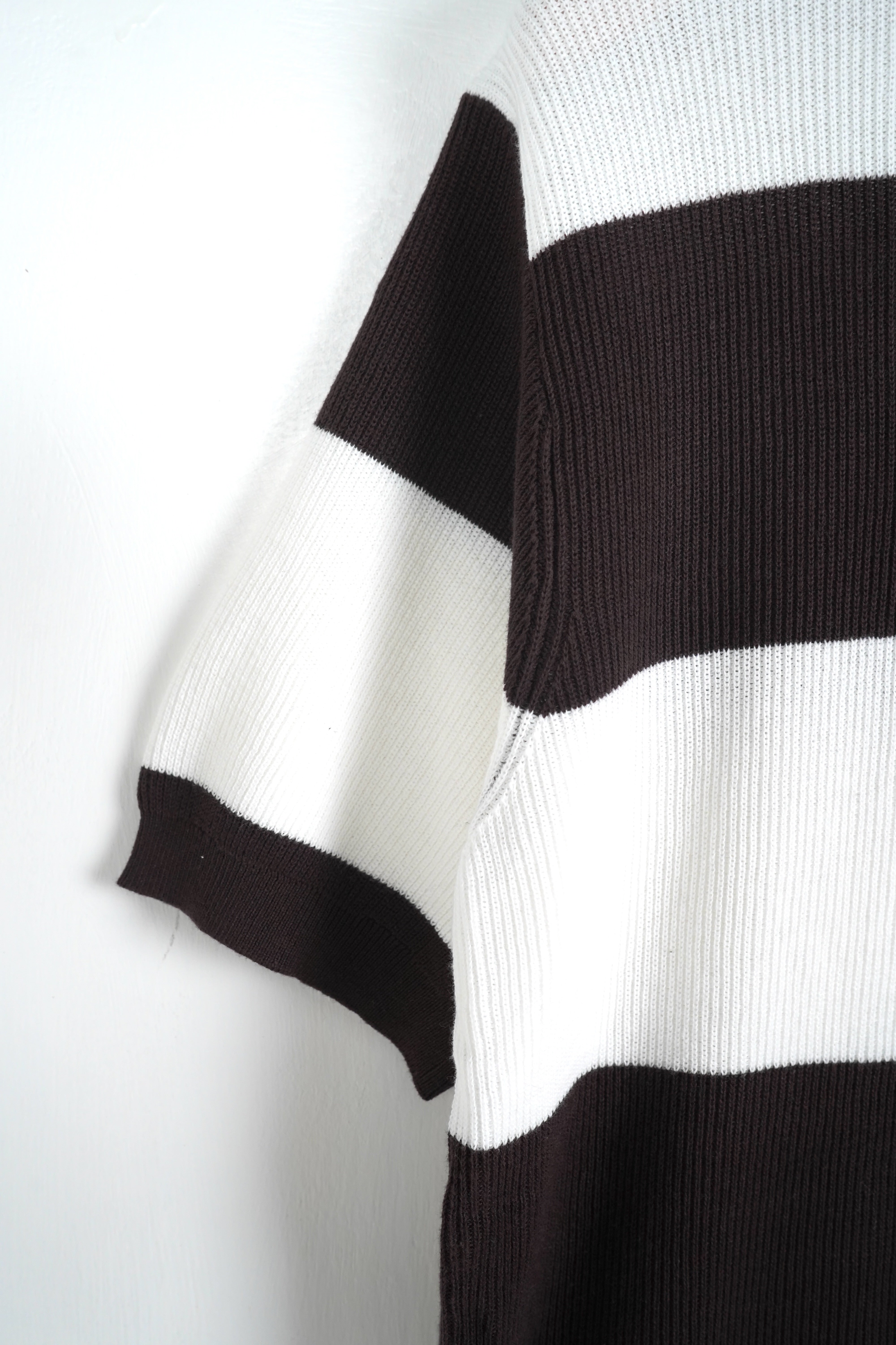 Maglia girocollo line brown&white