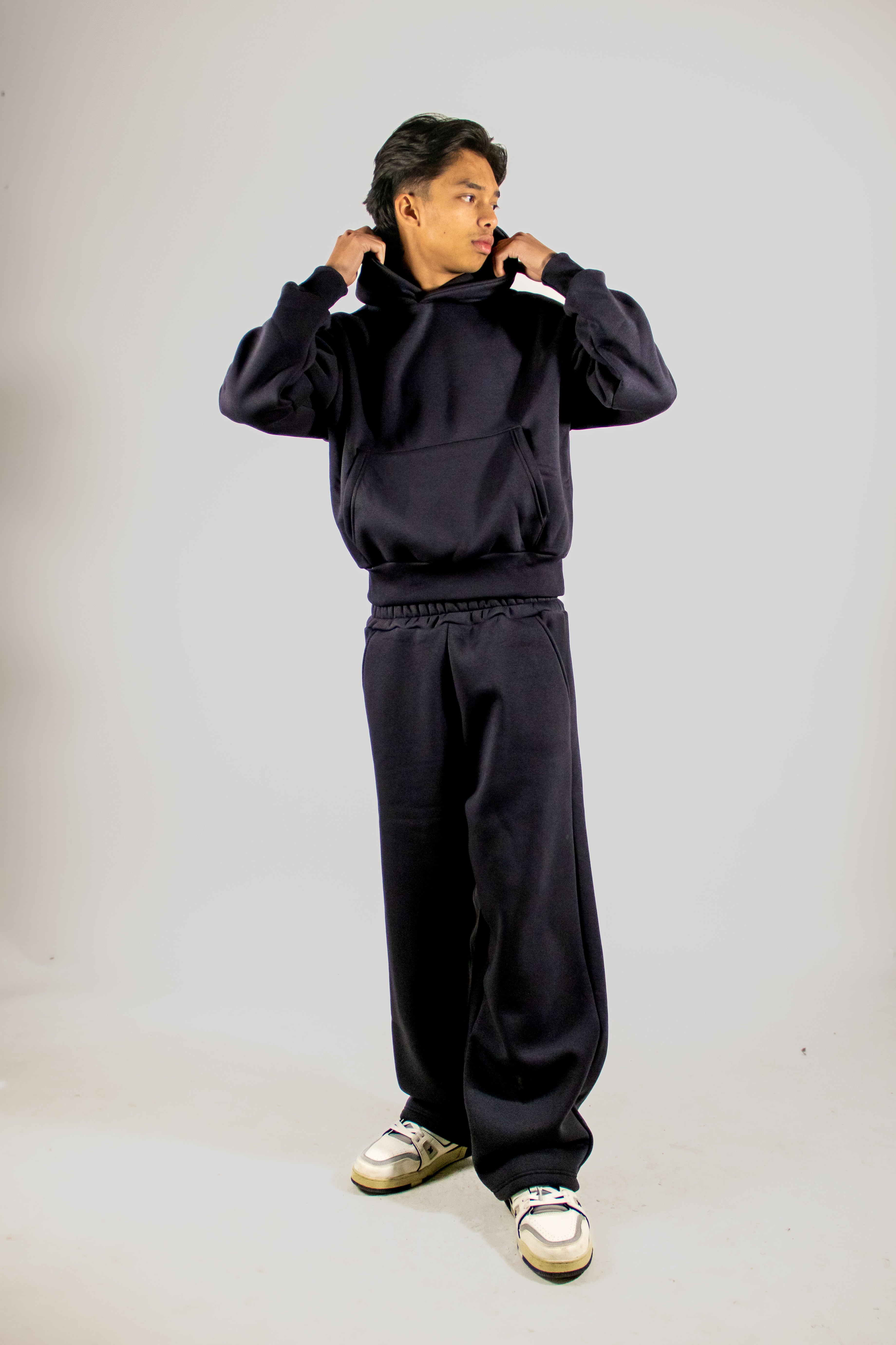 Felpa boxyfit grigio piombo