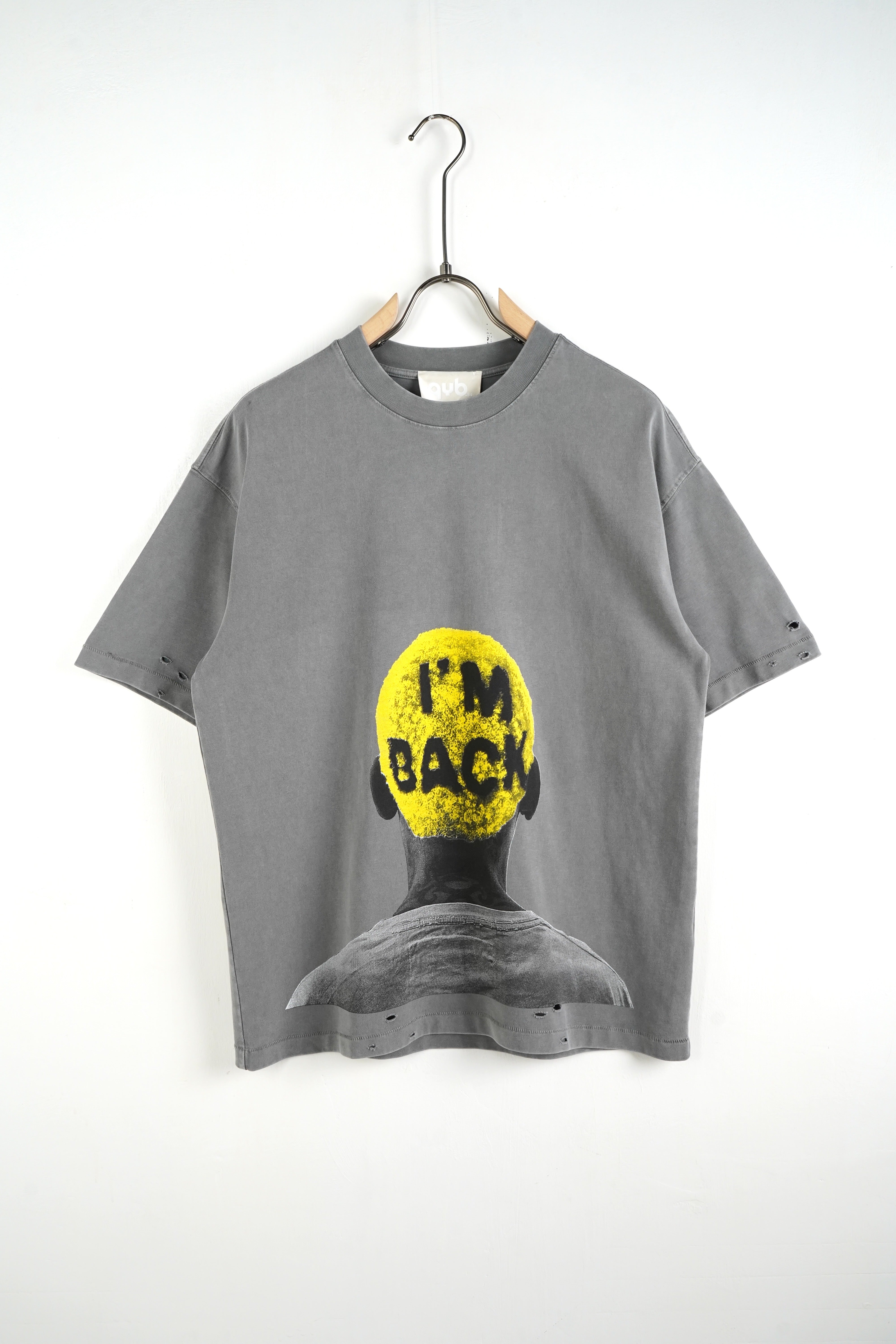 T-shirt piombo stampa “I’M BACK”