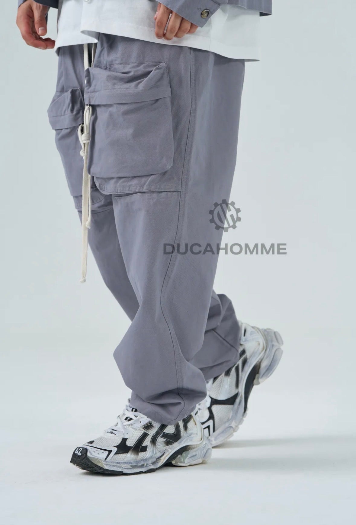 pantaloni cargofront grigio