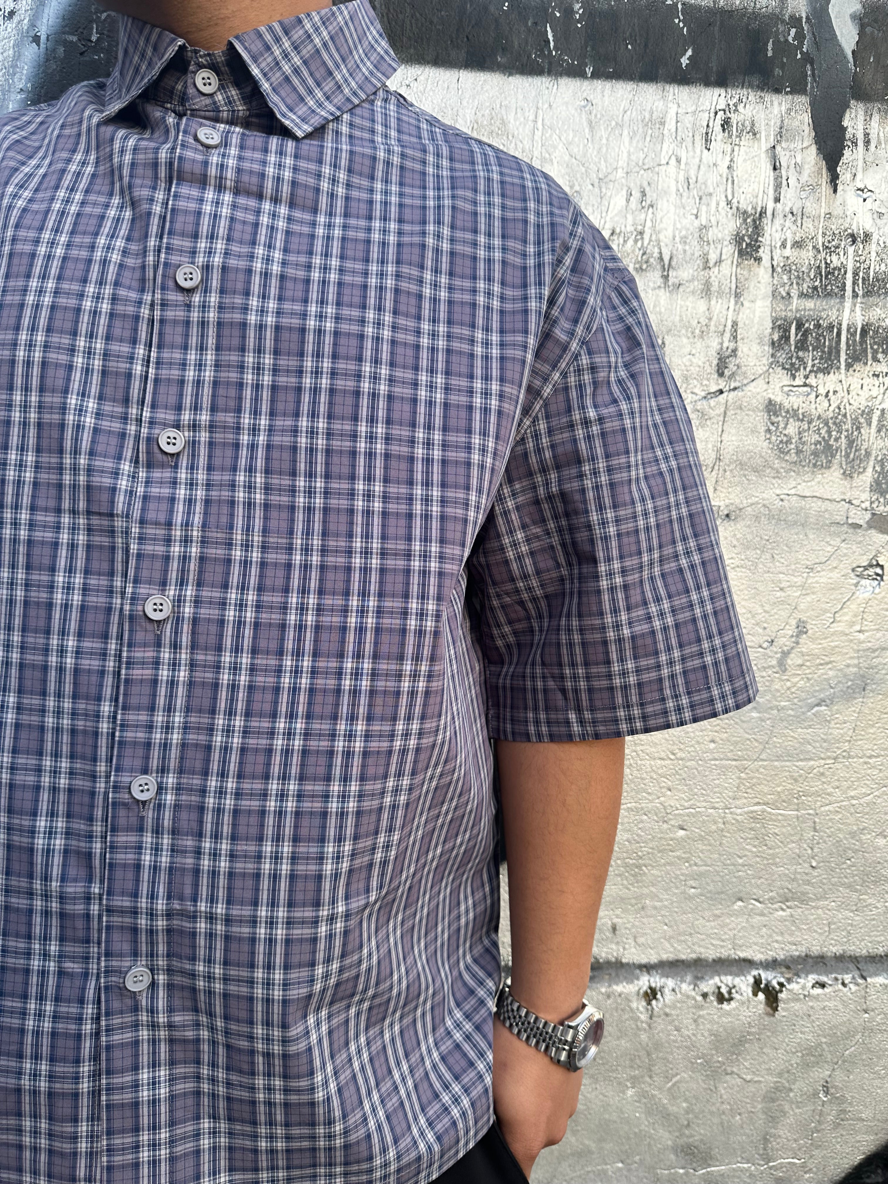 camicia multi-line shore viola
