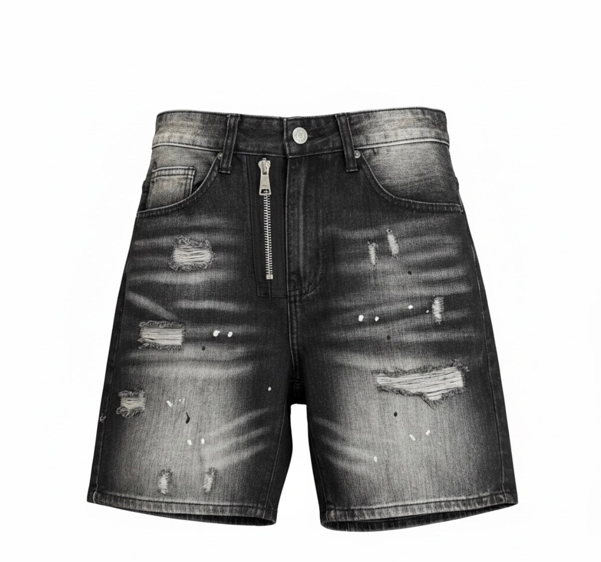 Short Denim Black Zip Mood | Baggy Urban | TAZIMSHOP