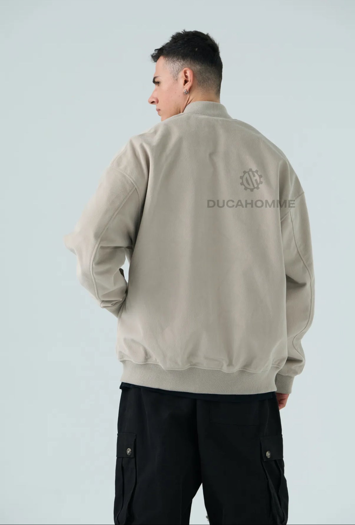 Bomber in velluto beige