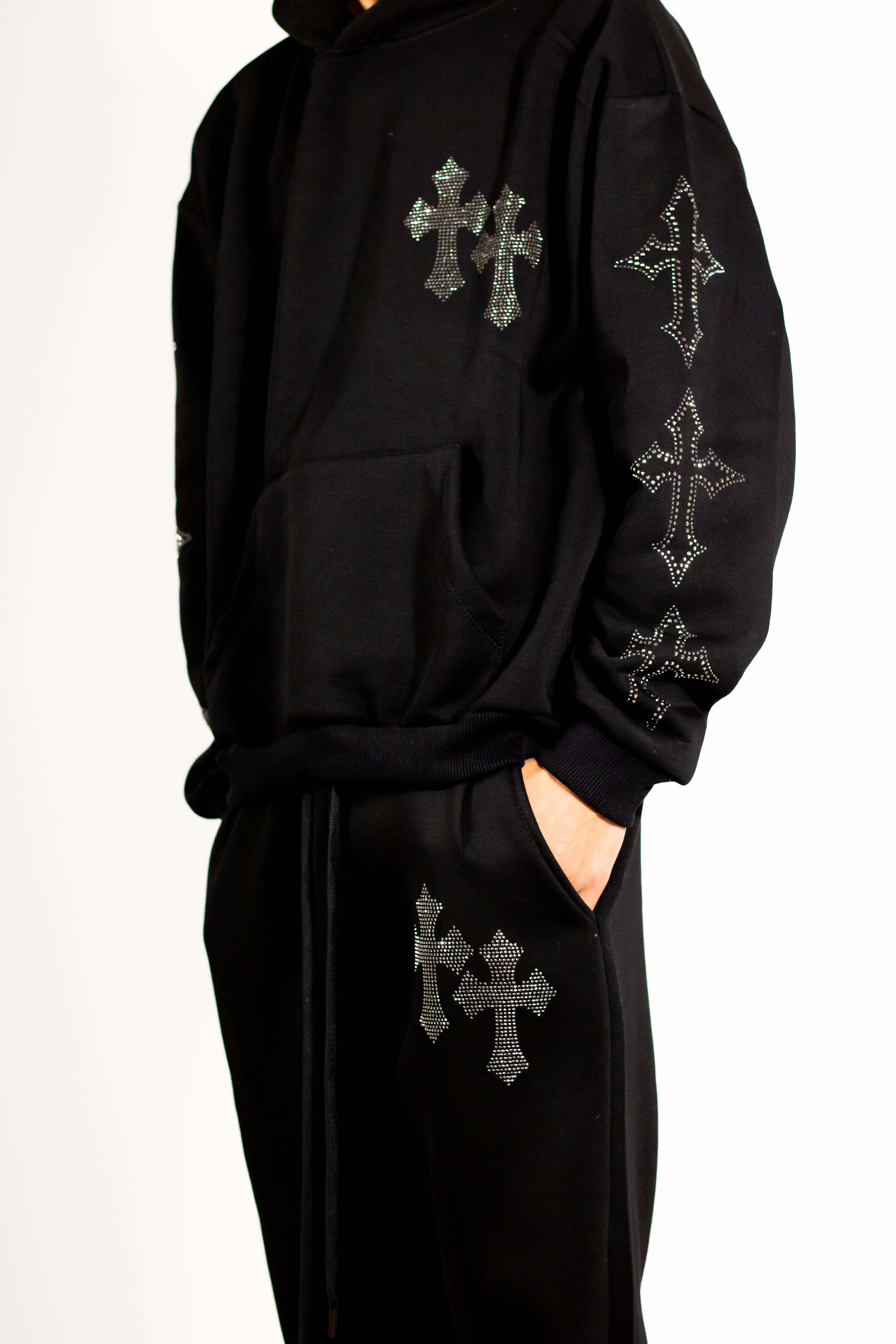 Tuta Streetwear con Dettagli Strass