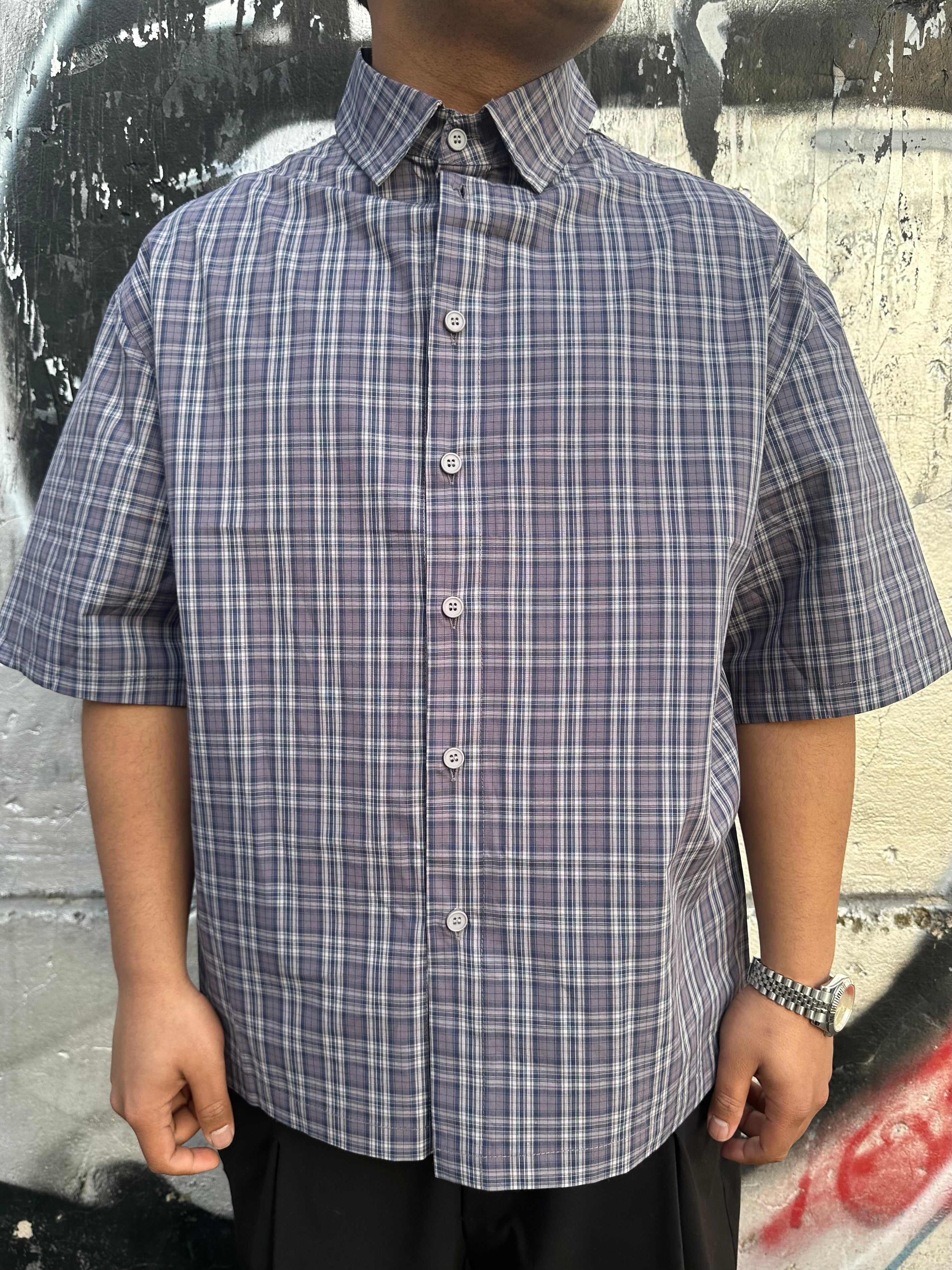 camicia multi-line shore viola