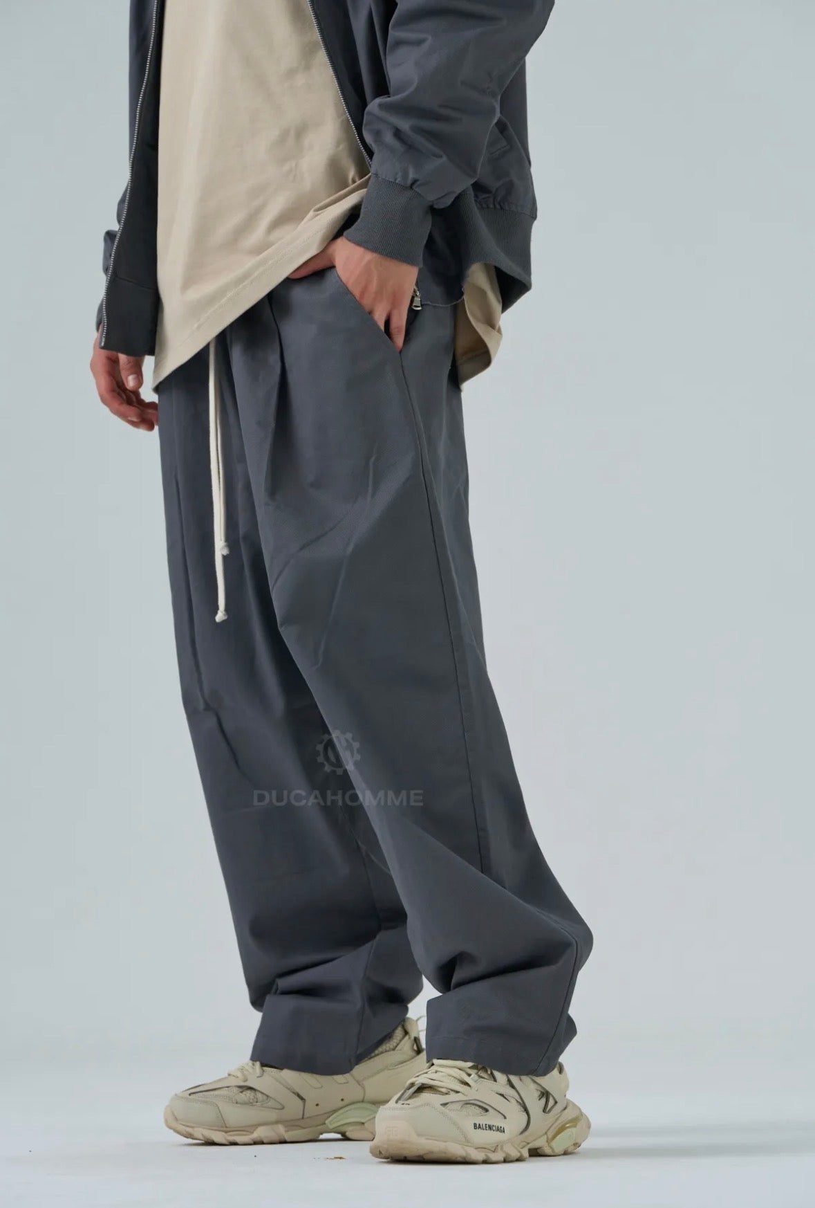 pantaloni oversize piombo