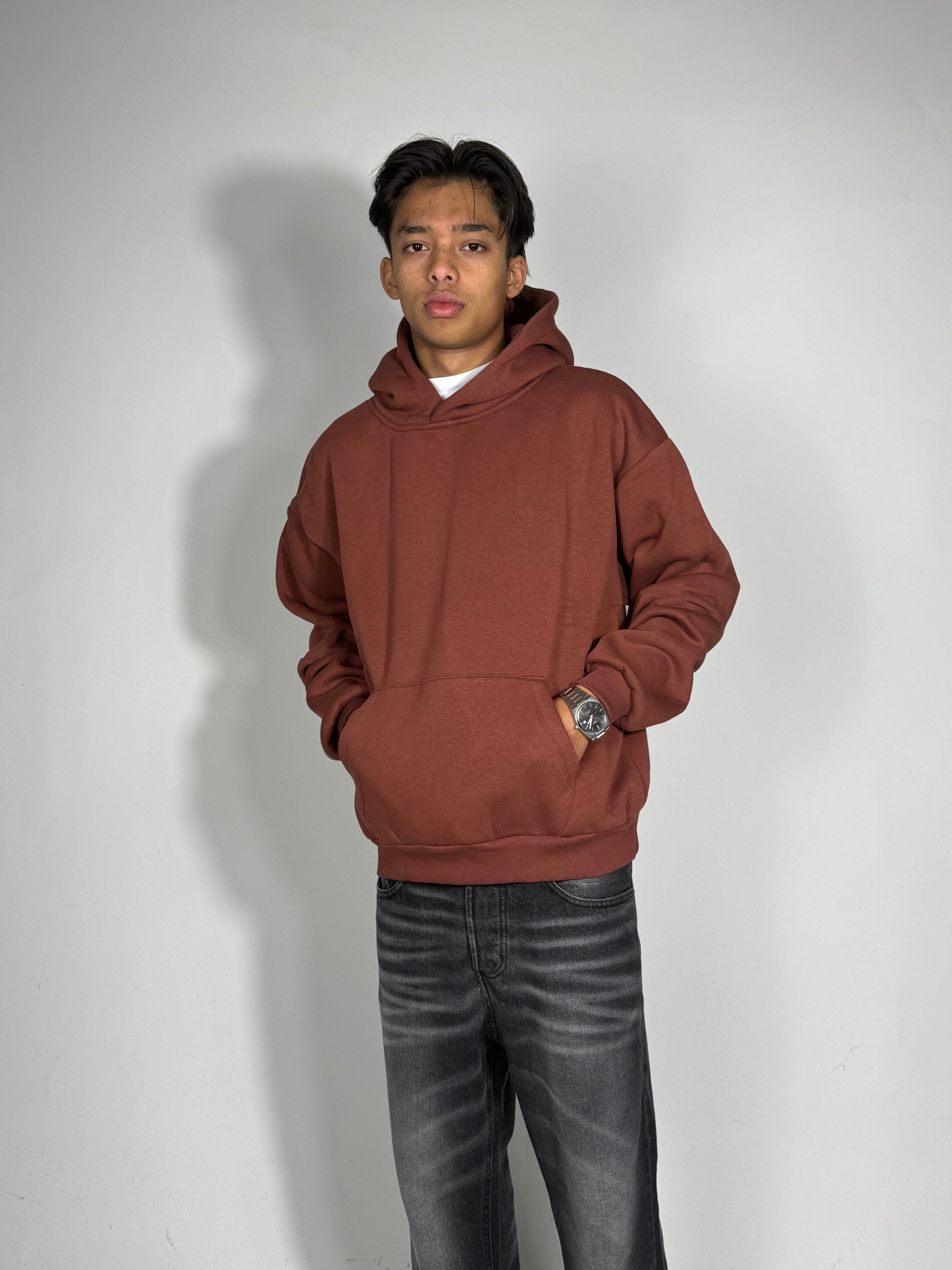 Felpa boxy fit mattone