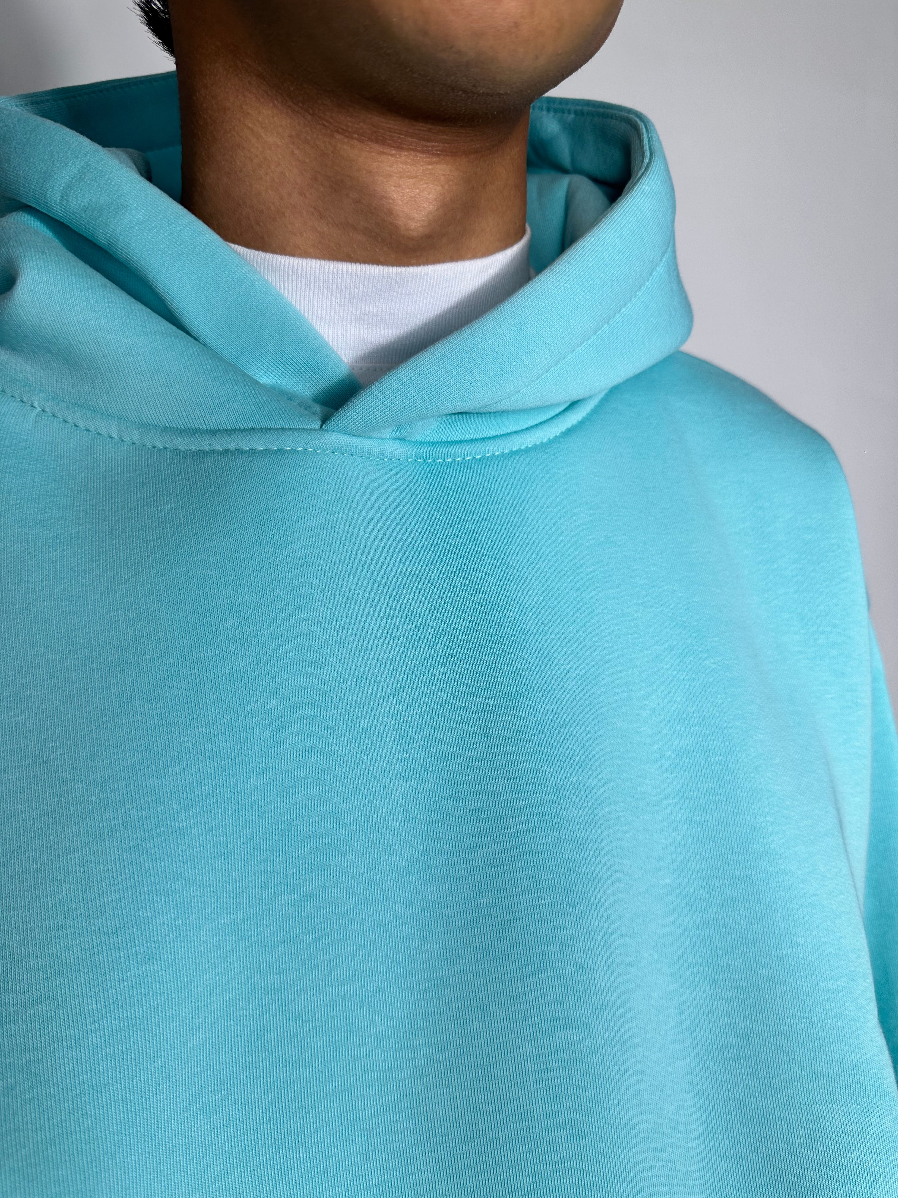 Felpa boxy fit turchese