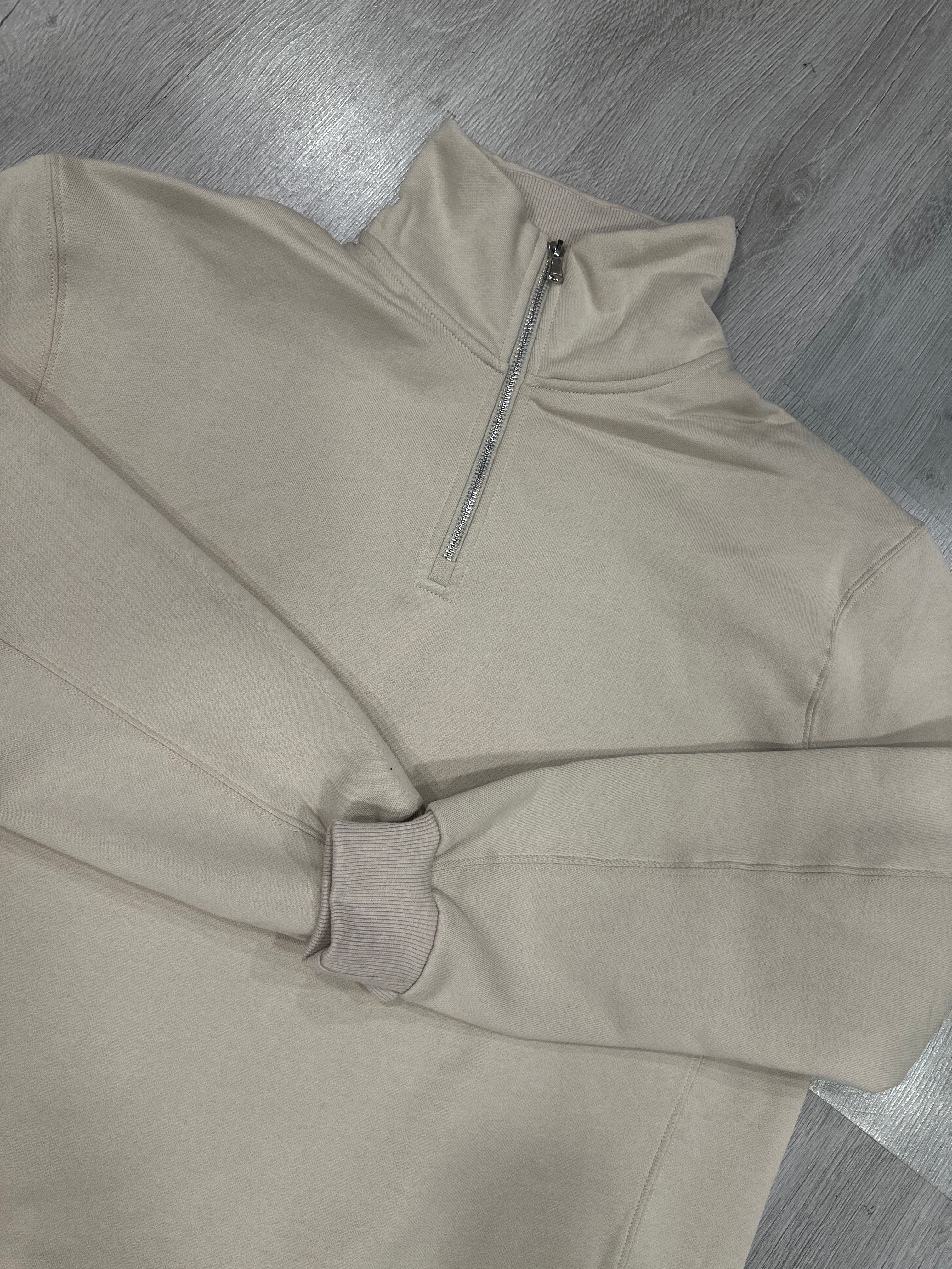 felpa quarter zip beige