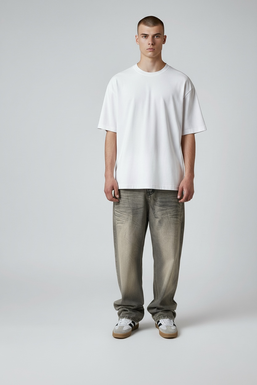 Jeans baggy sand beige