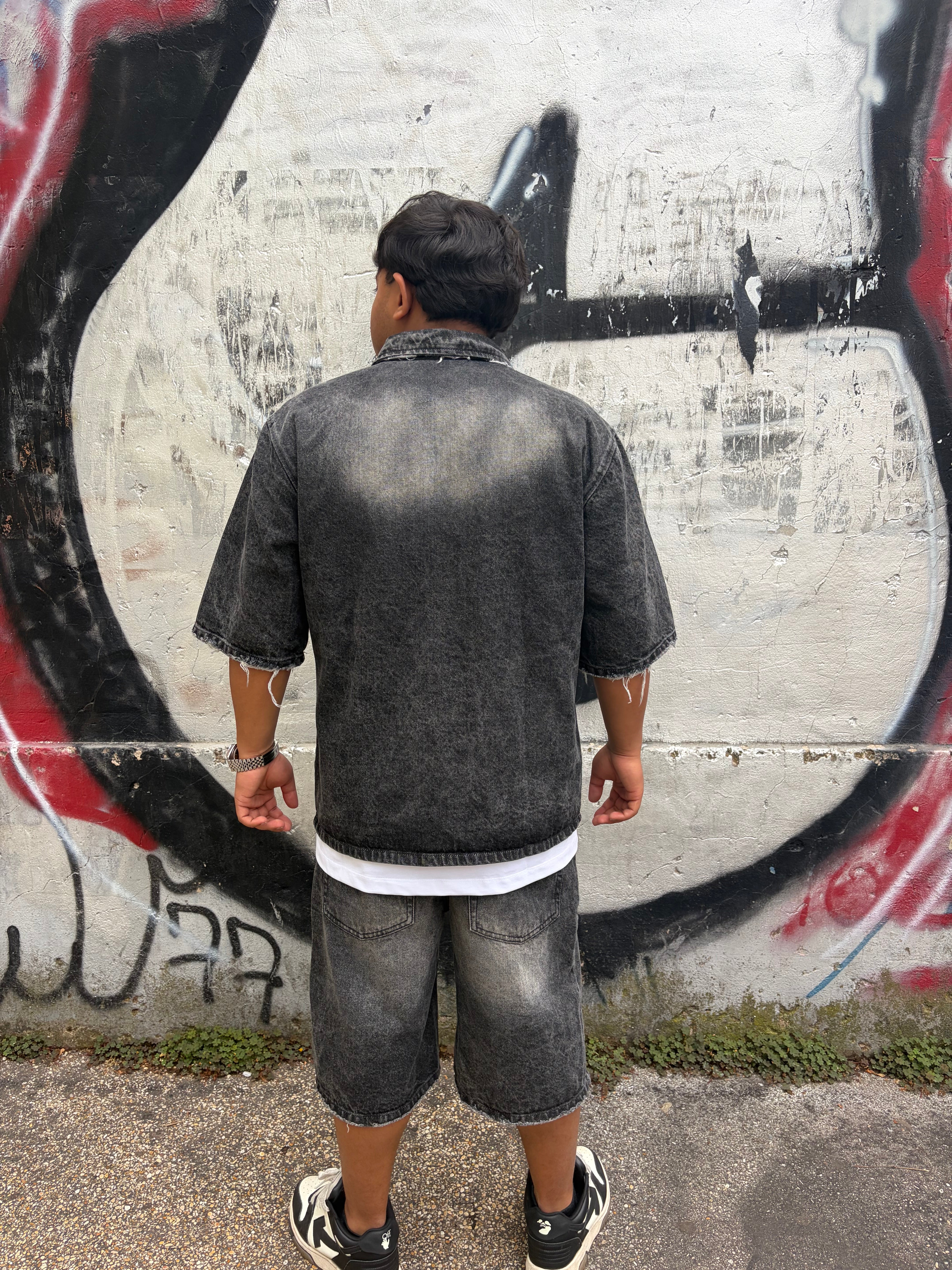 Completo Denim Washed Black | Giacca + Pantaloni | Urban Streetwear | TAZIMSHOP