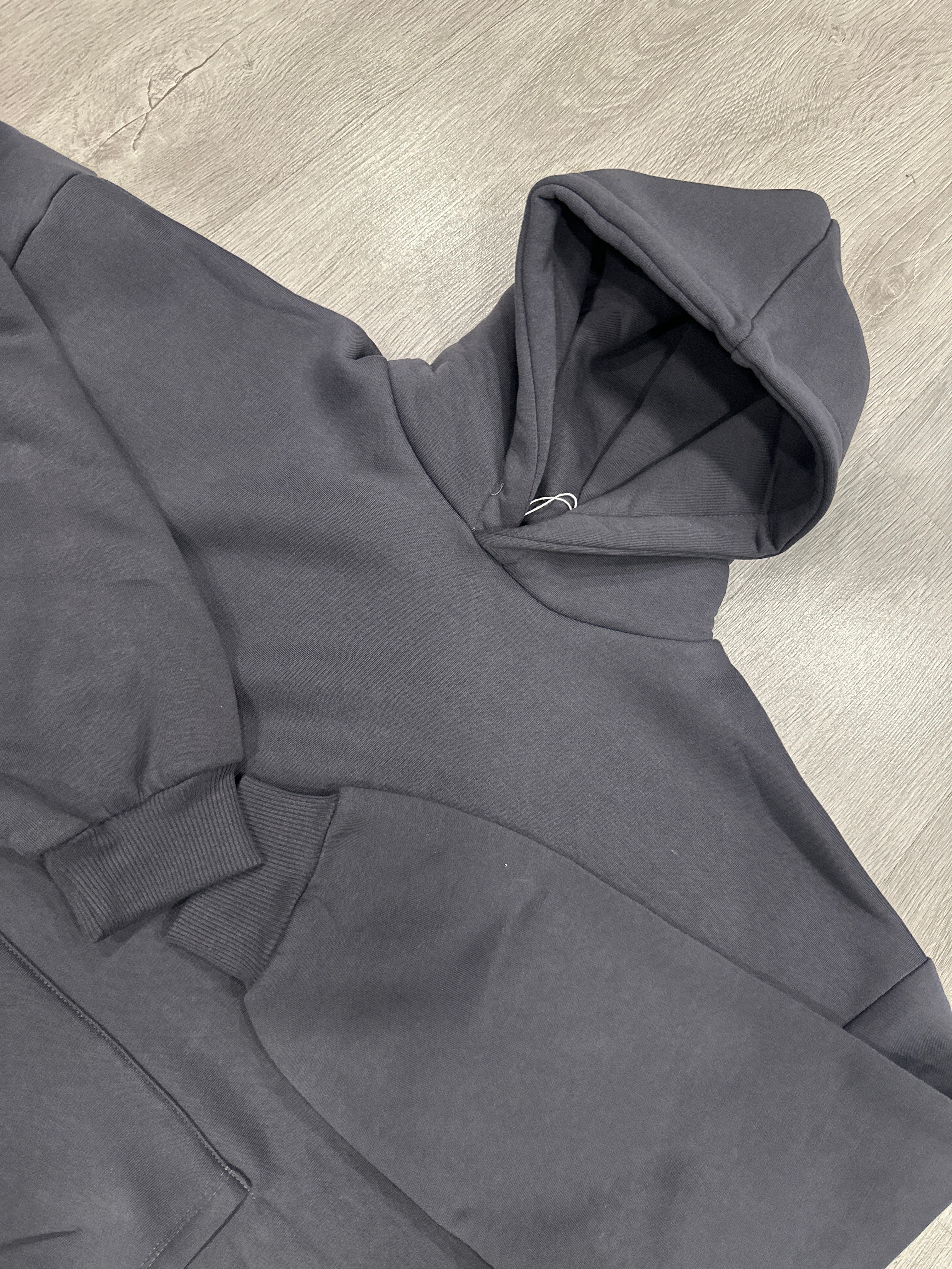 Felpa boxy fit grigio piombo