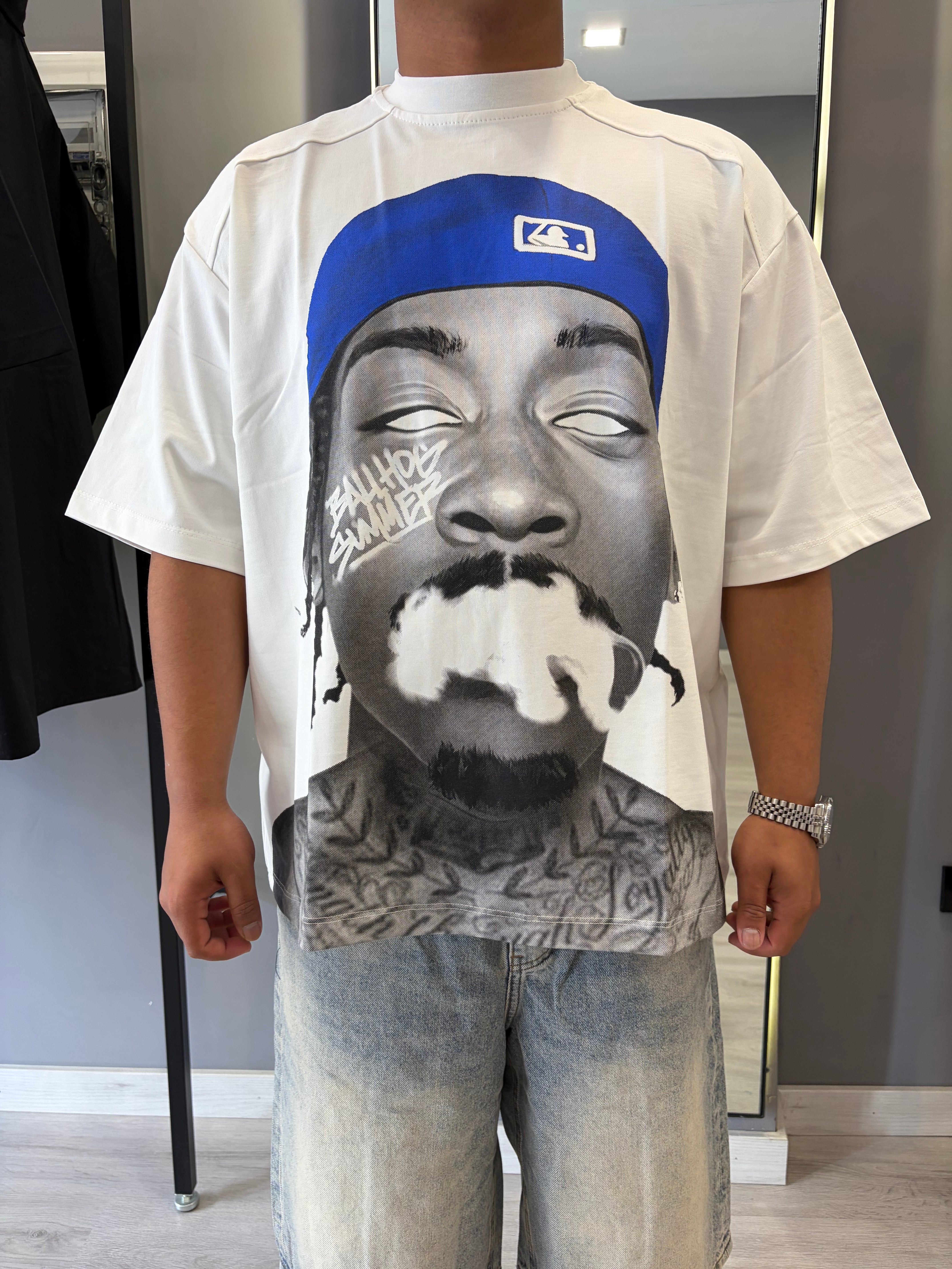T-Shirt Blue Smoke | Oversize Graphic Streetwear | TAZIMSHOP