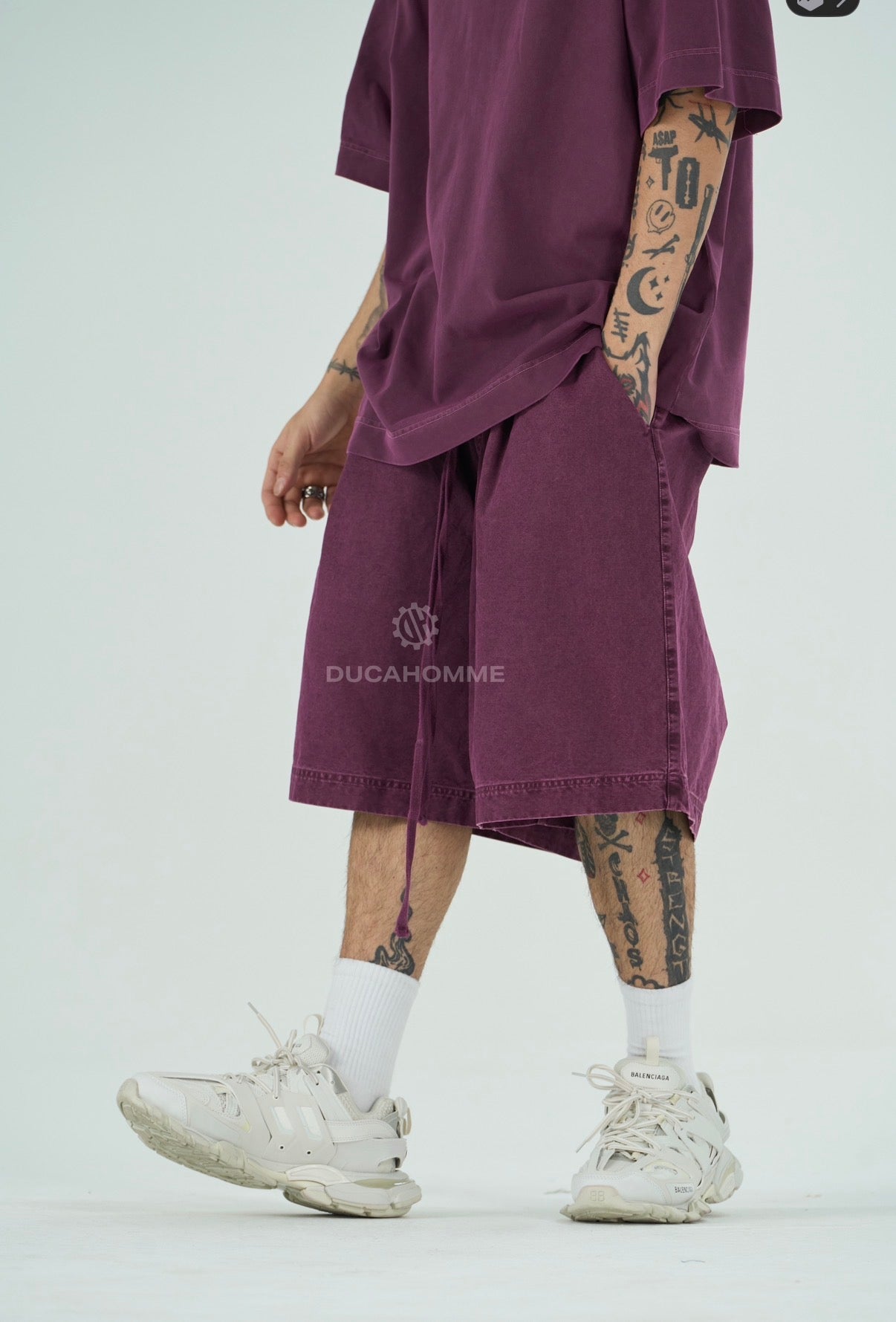 Pantaloncino Washed Bordeaux | Baggy Urban | TAZIMSHOP