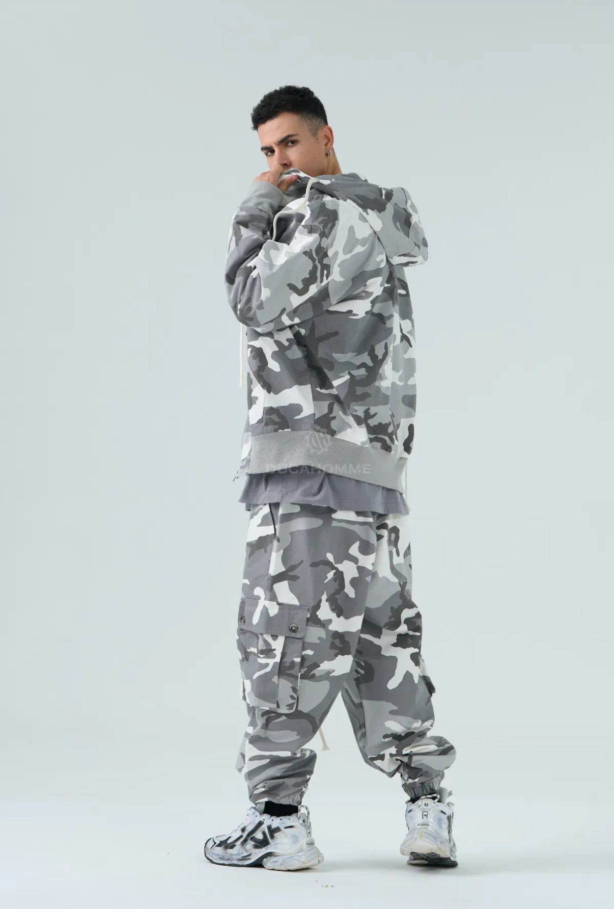 Completo camo grigio militare