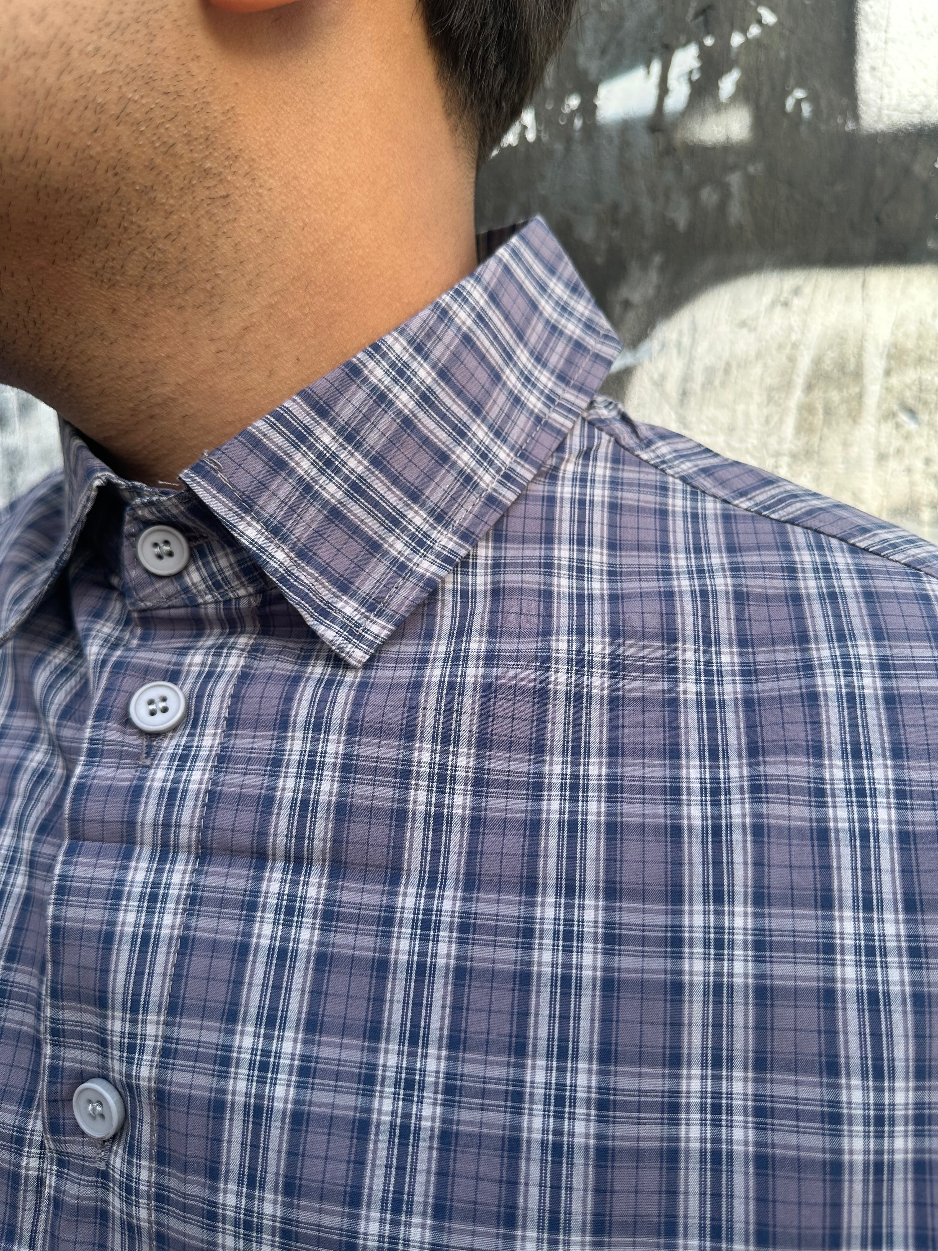 camicia multi-line shore viola
