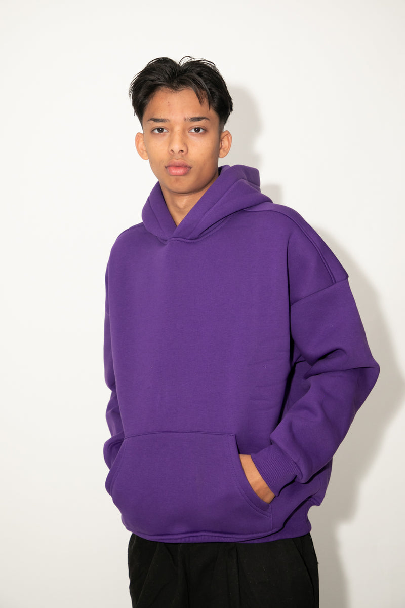 Dark Future - Felpa Con Cappuccio Oversize In Pile Borg Bordeaux Con Ricamo Sulla Schiena Dark Future - Felpa Con Cappuccio Oversize In Pile Borg Bordeaux Con Ricamo Sulla Schiena