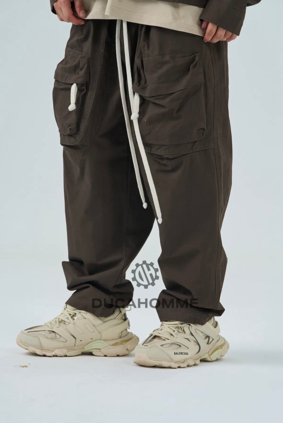 pantaloni cargofront marrone