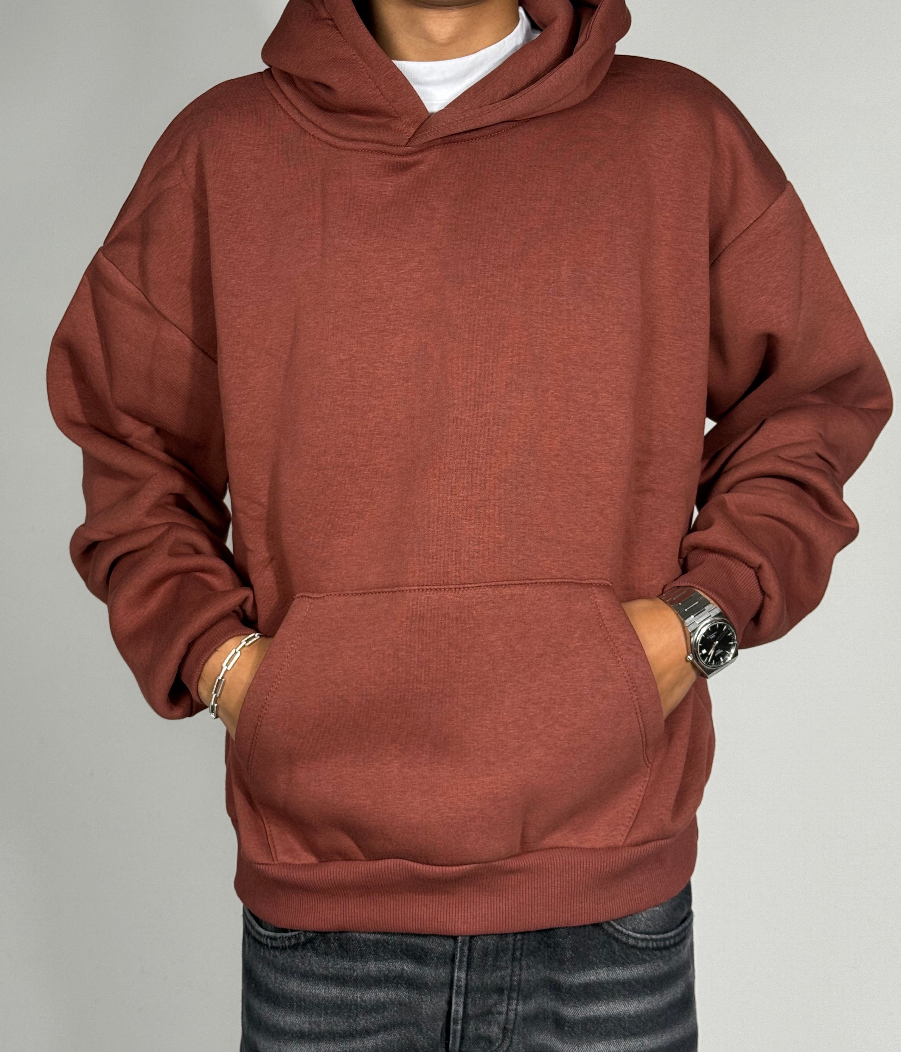 Felpa boxy fit mattone