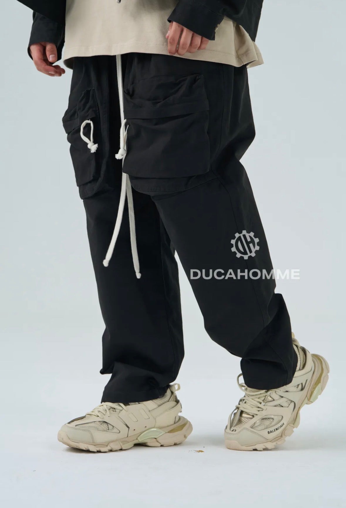 pantaloni cargofront nero