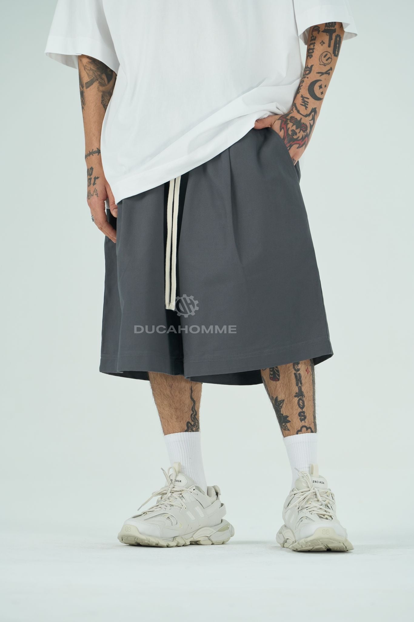 Pantaloncino Monocolor piombo