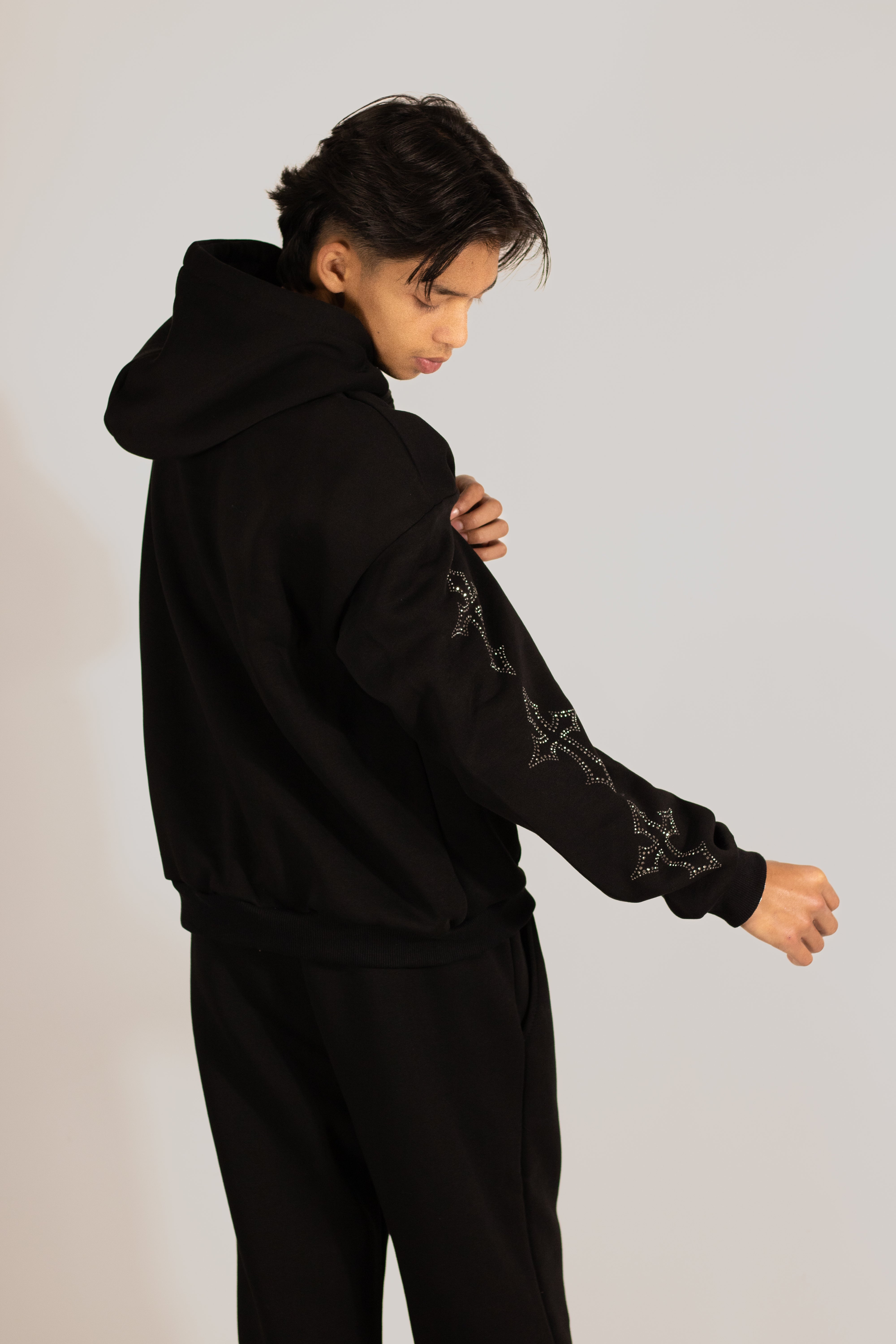 Tuta Streetwear con Dettagli Strass