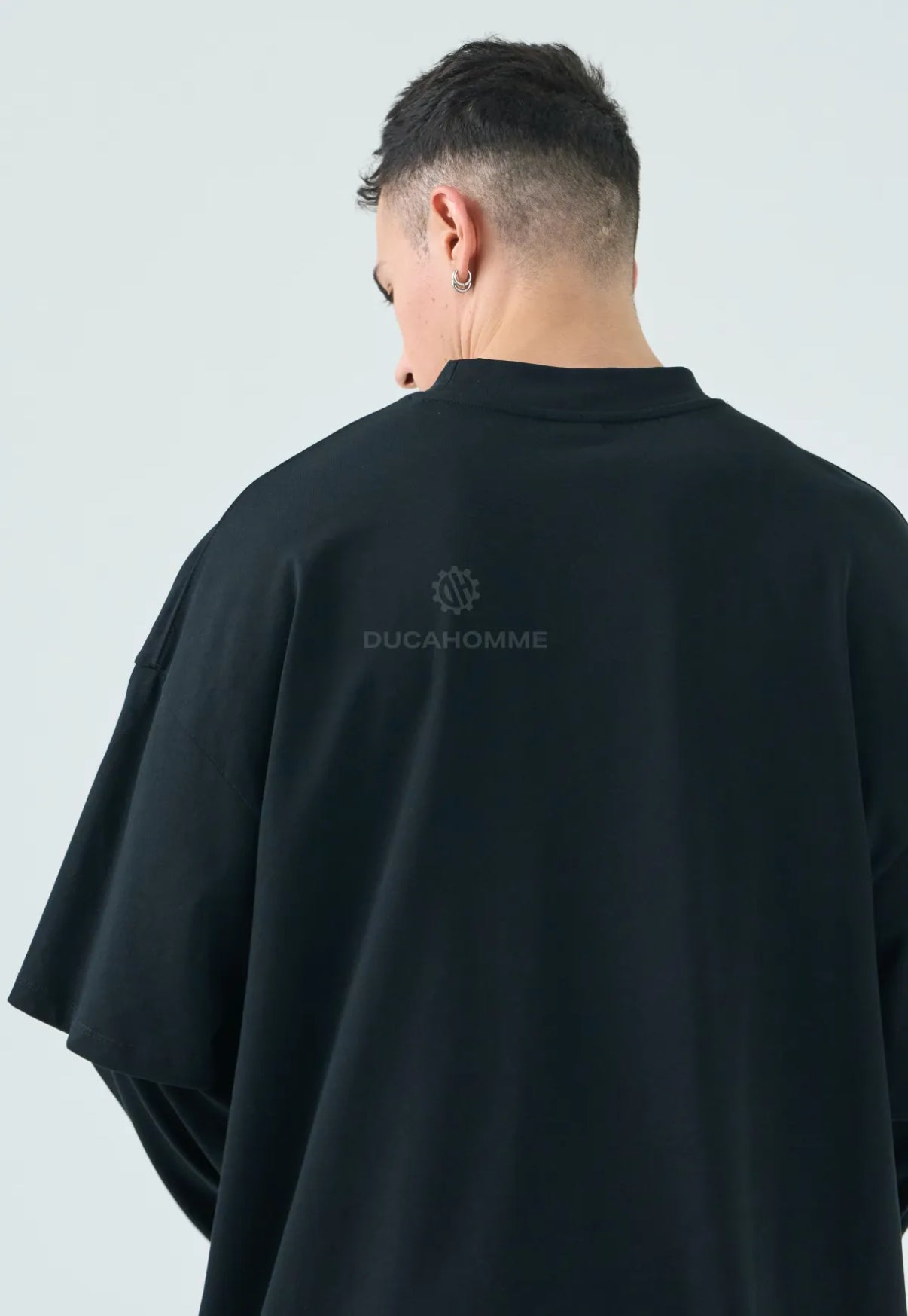 Maglietta Oversize Layered nera