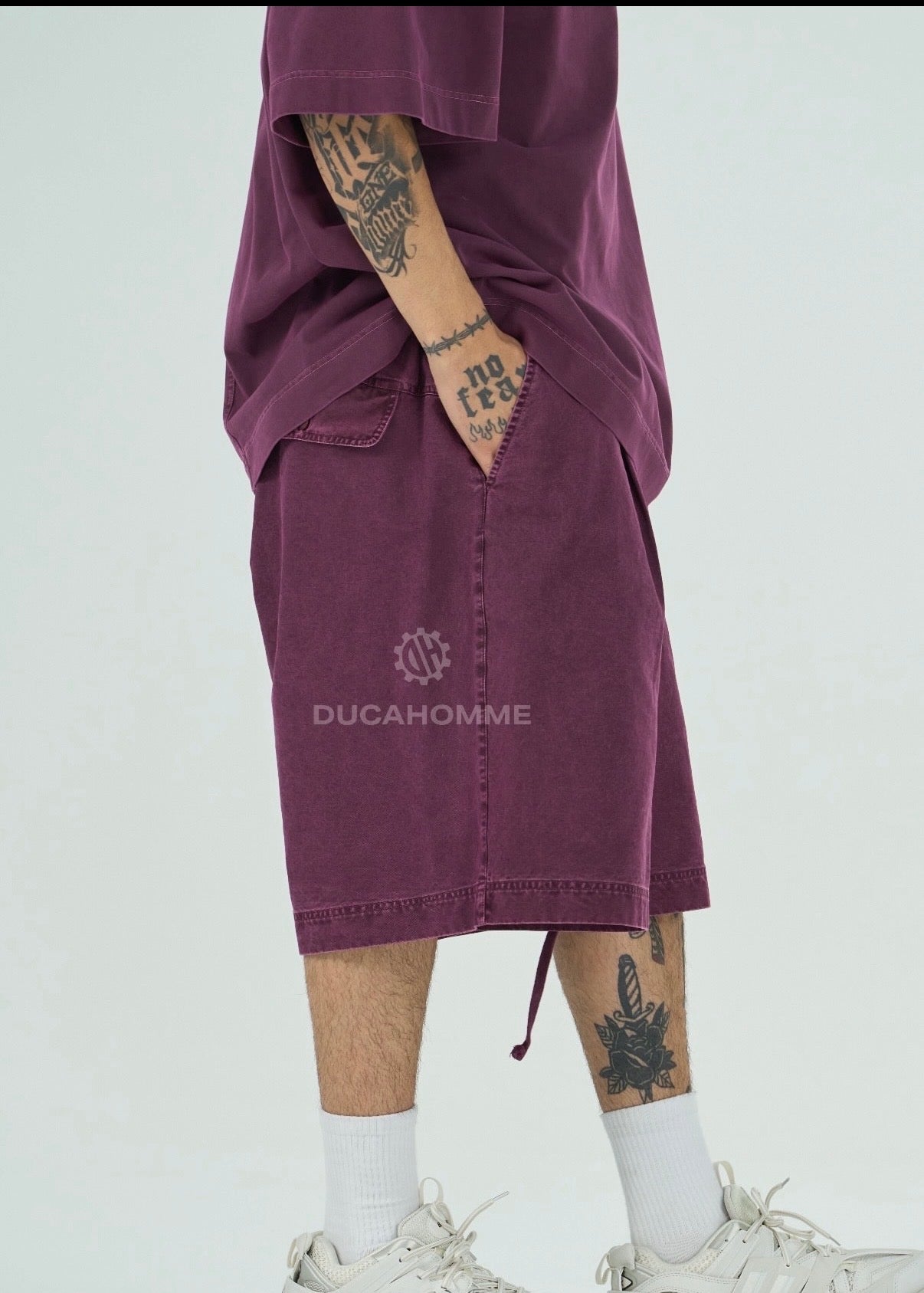 Pantaloncino Washed Bordeaux | Baggy Urban | TAZIMSHOP