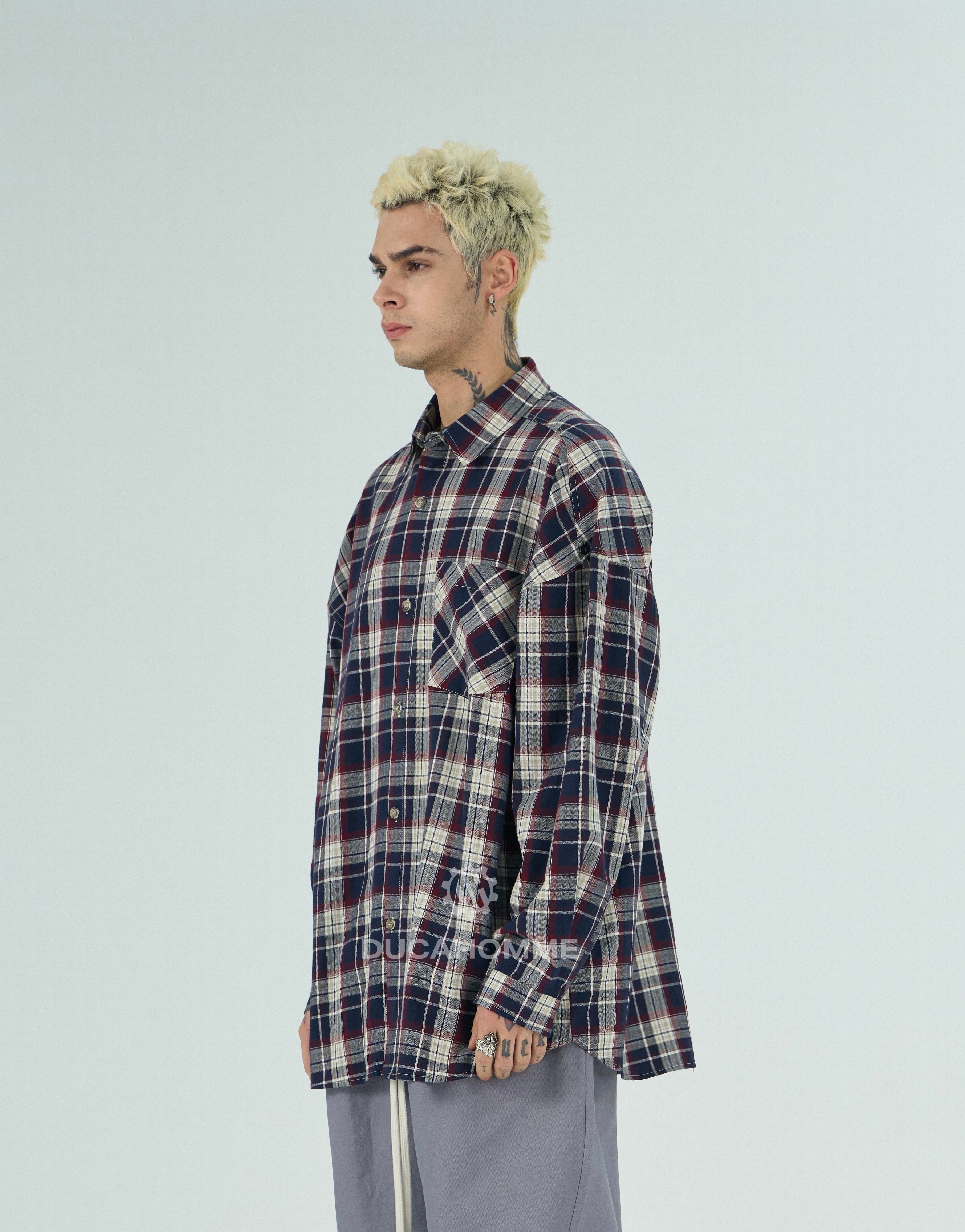 Camicia Multiline Bordeaux - Eleganza Raffinata