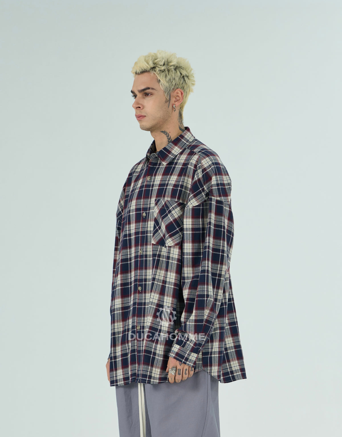 Camicia Multiline Bordeaux uomo – TAZIM