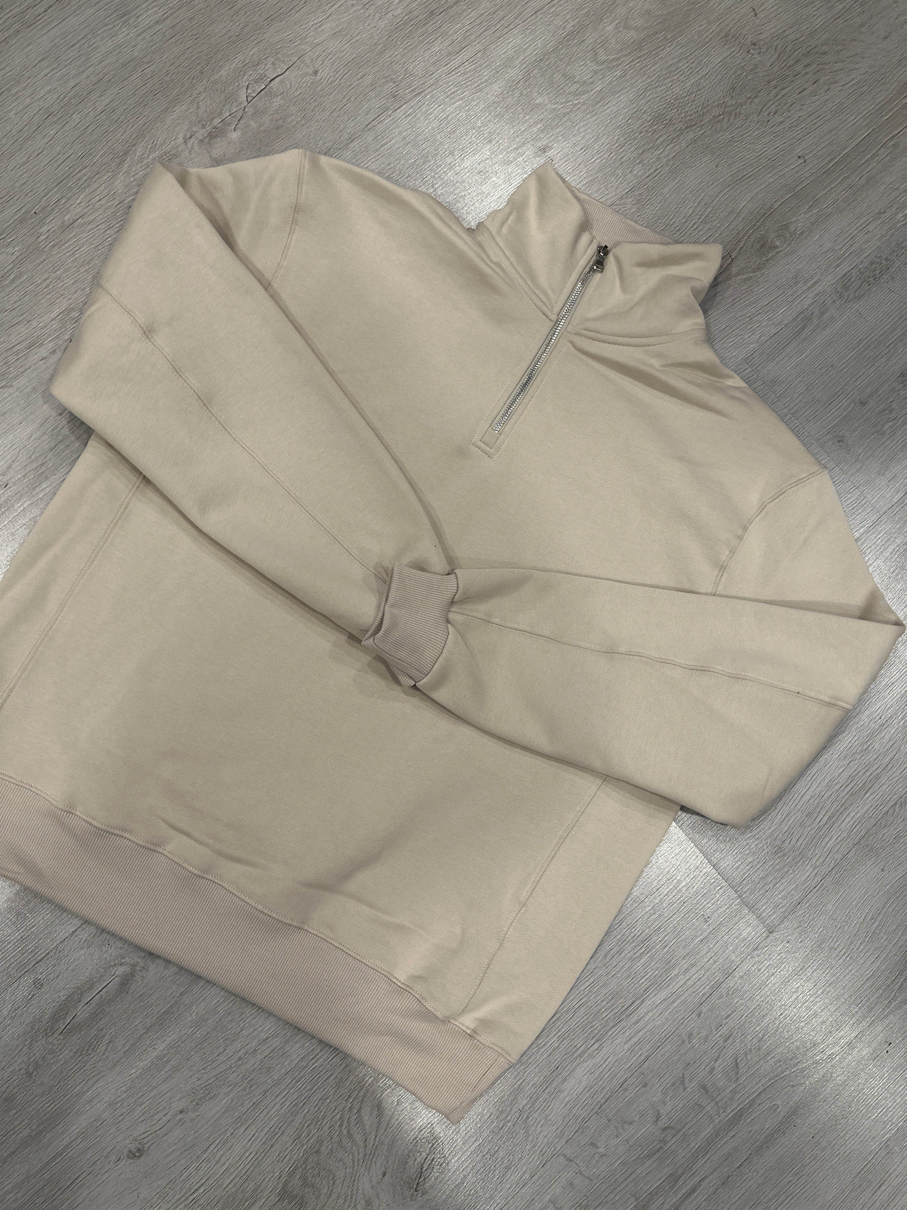 felpa quarter zip beige