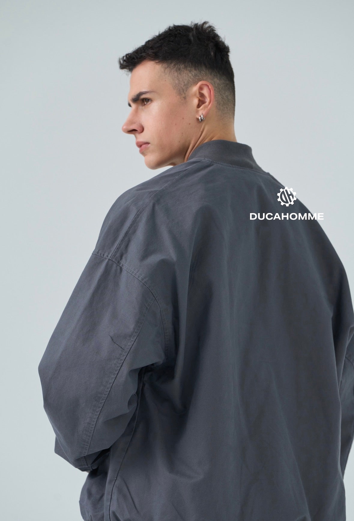 bomber girocollo piombo