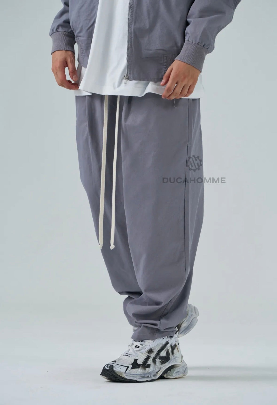 pantaloni oversize grigio
