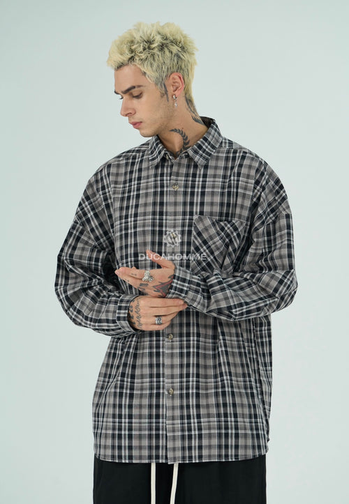 Camicia Multiline Piombo uomo – TAZIM