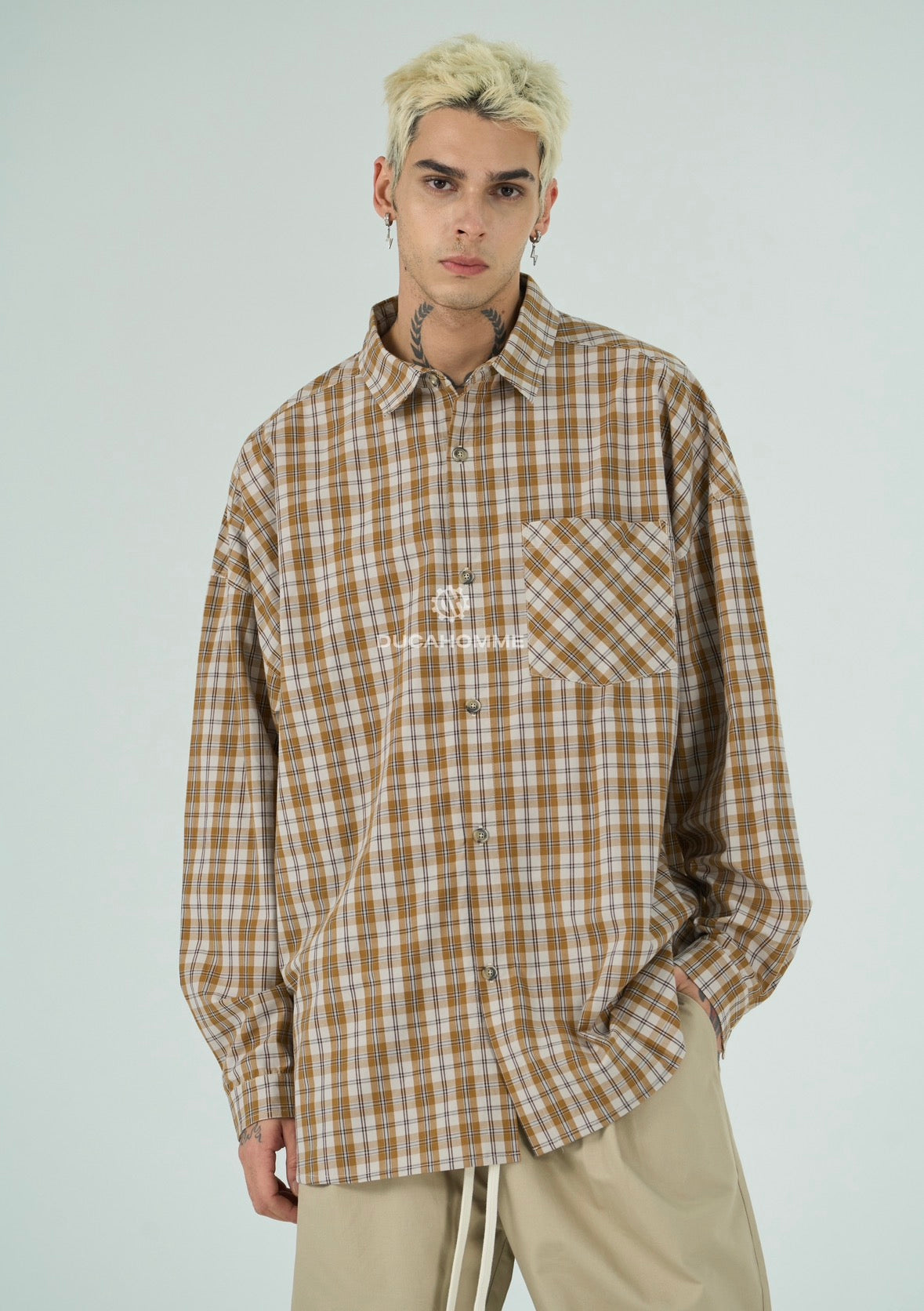 Camicia Multiline Senape uomo – TAZIM